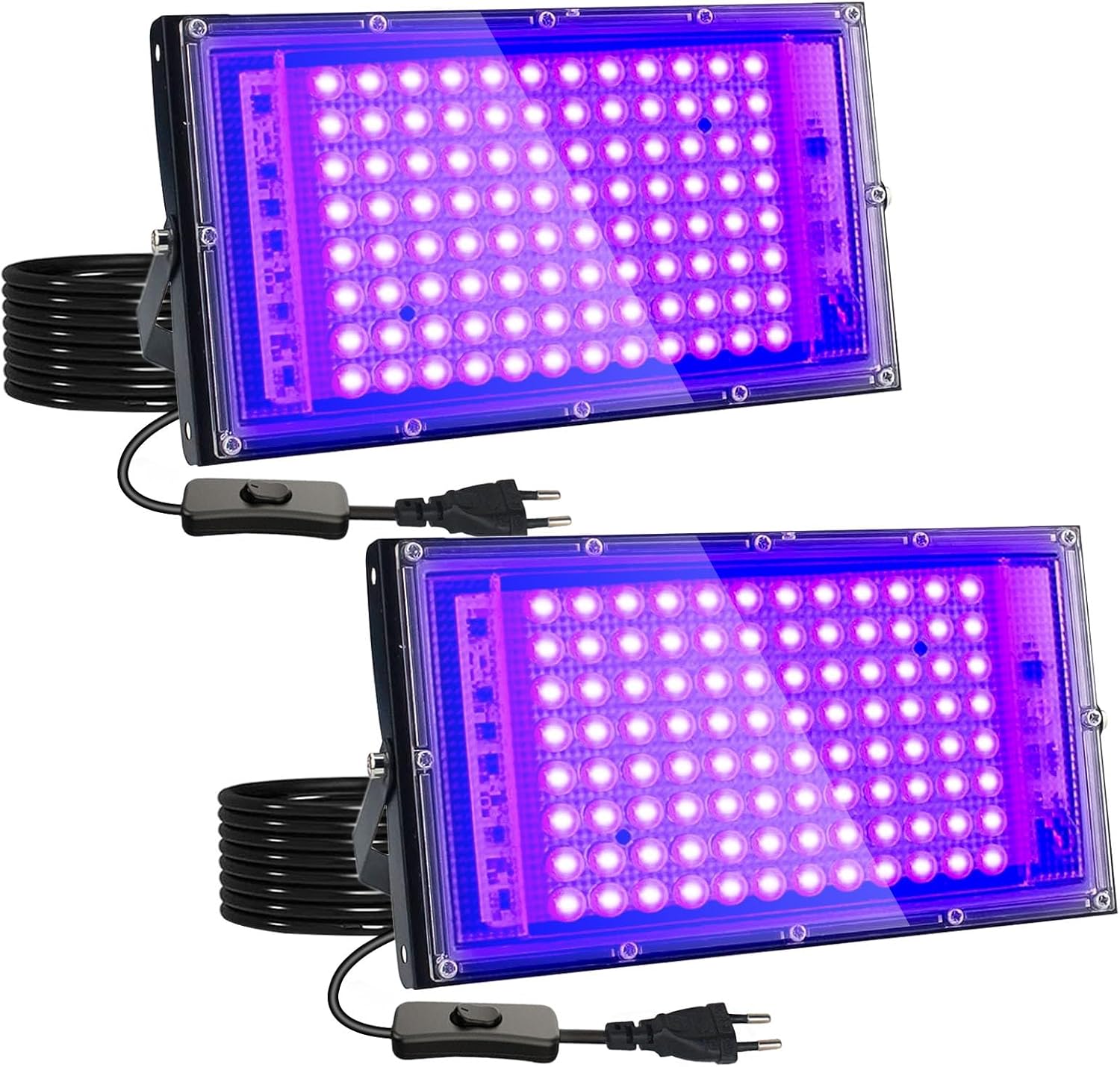 2 Pezzi Faretto UV LED 100W con Spina - immagine 1
