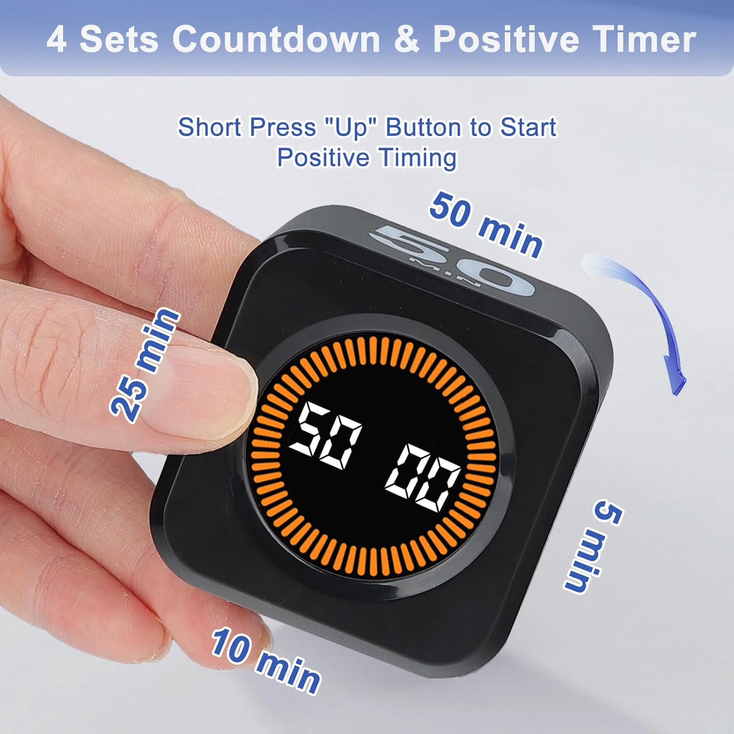 Cuteefun Timer Visuale Cubo Nero - immagine 2