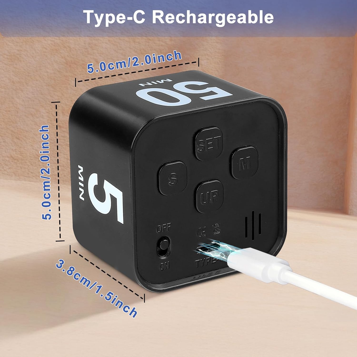 Cuteefun Timer Visuale Cubo Nero - immagine 6