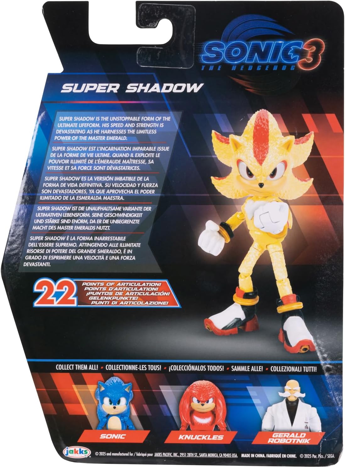 Sonic 3 Movie Super Shadow Action Figure Articolata 13 cm - immagine 9