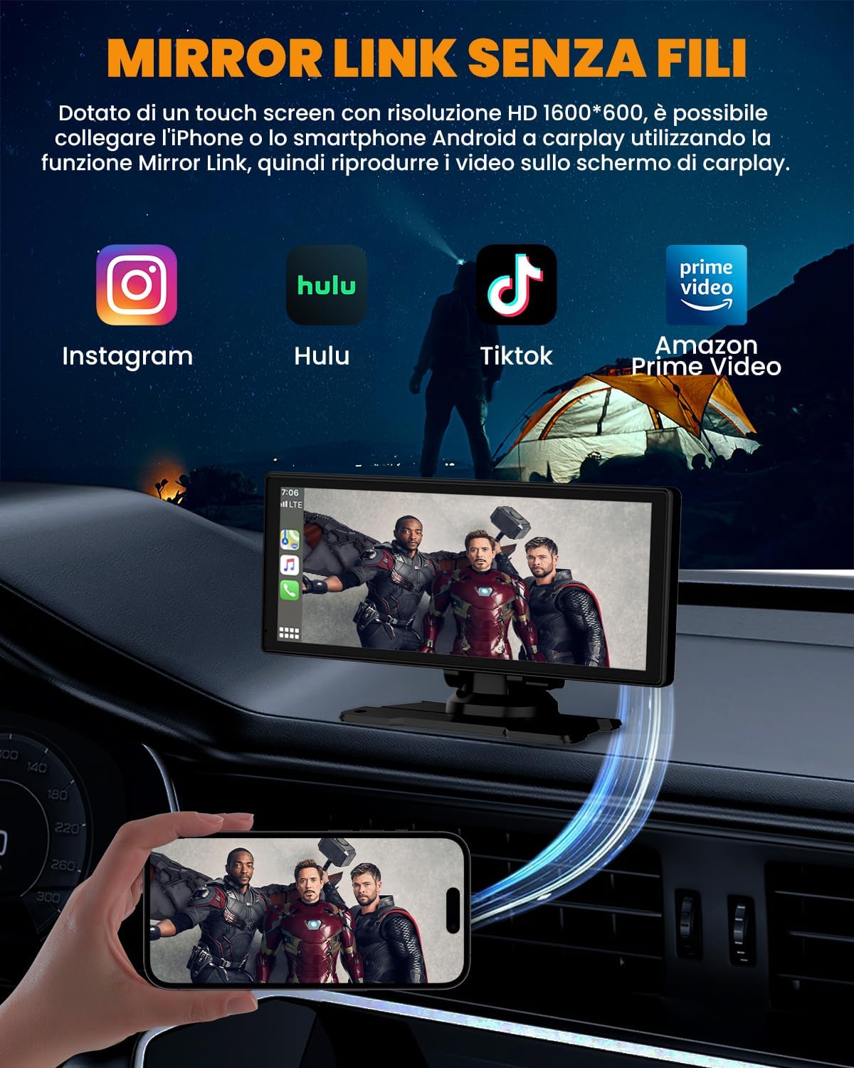 Carplay Auto Wireless 8.88" con Android Auto - immagine 8