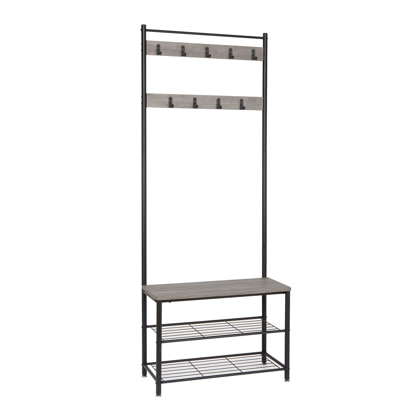 Meerveil Appendiabiti da Terra, Metallo, Grigio, 70 x 32 x 175 cm