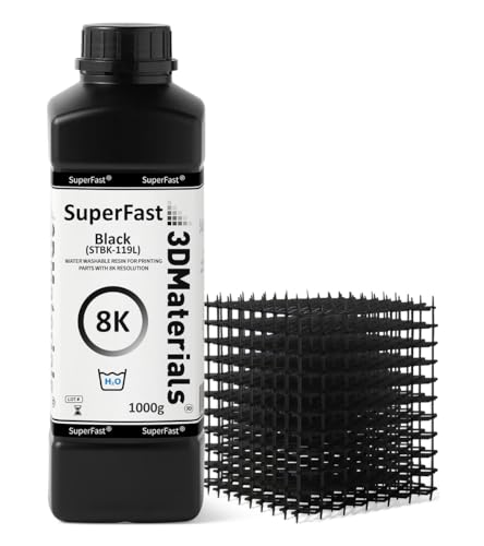 SuperFast 8K Resina per Stampante 3D Lavabile, Nero 1000g