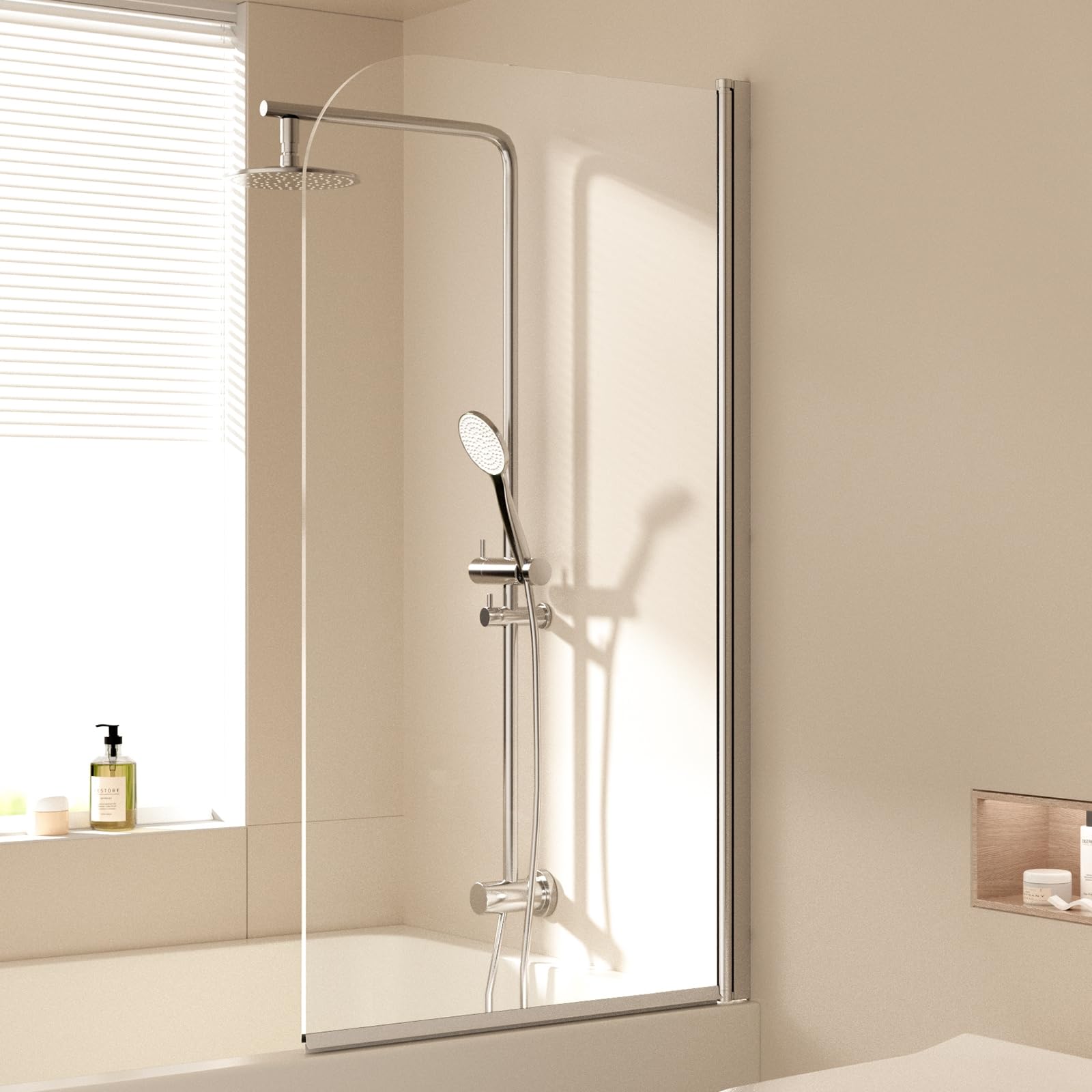 Emke Vasca da Bagno 70x140 cm con Divisorio Pieghevole