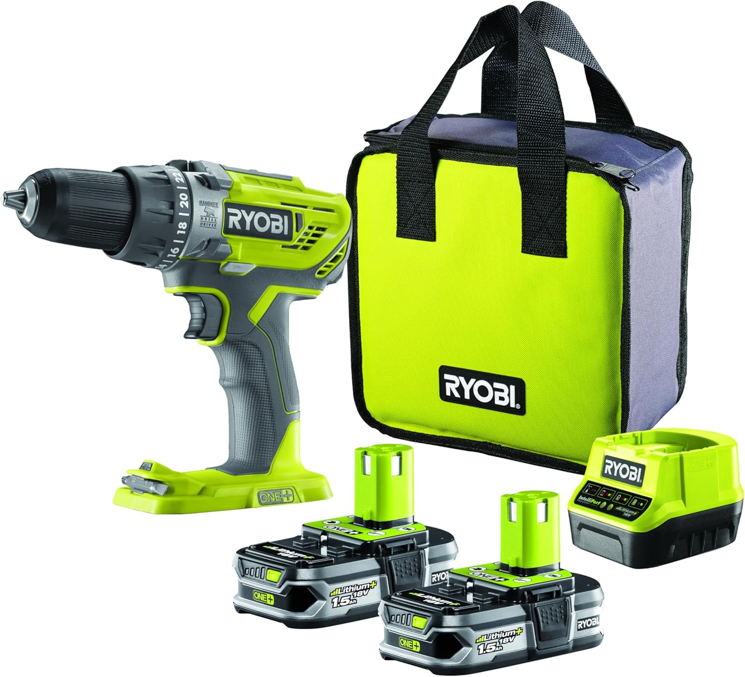 Ryobi R18PD3-215S - Trapano Avvitatore a Percussione 18V