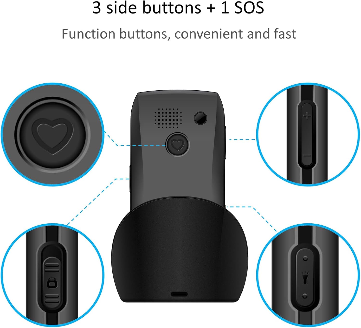 Artfone Telefono Cellulare 4G per Anziani, Nero - immagine 5