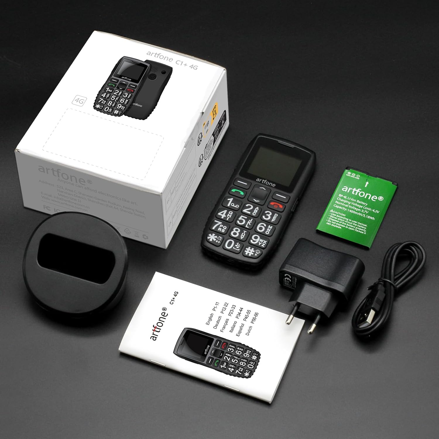 Artfone Telefono Cellulare 4G per Anziani, Nero - immagine 6