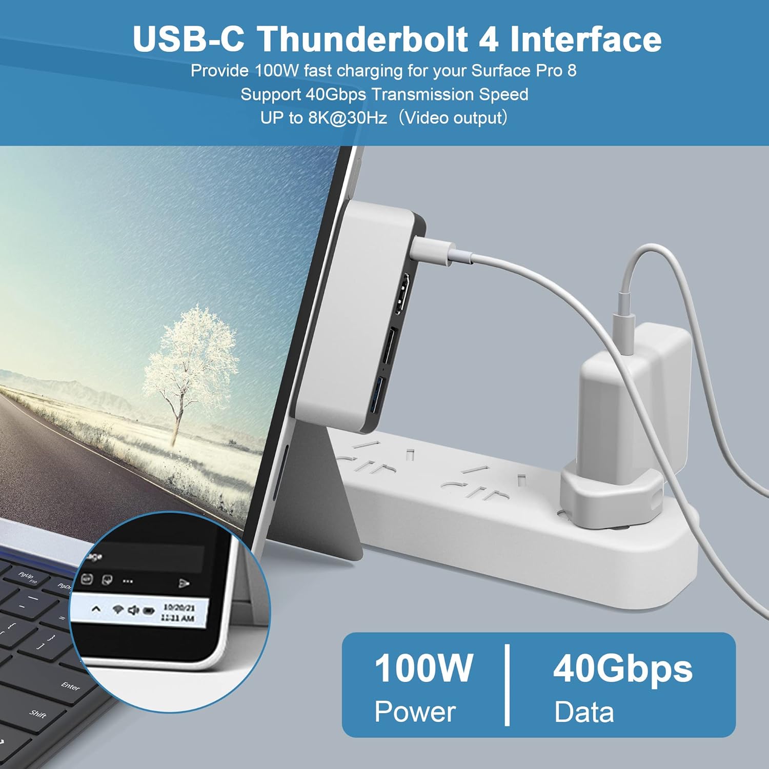 Hub USB C per Surface Pro 8 con HDMI 4K - immagine 5