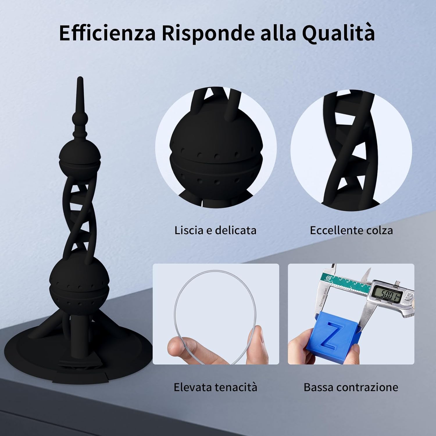 Anycubic Filamento PLA Alta Velocità 1.75mm, Nero 6KG - immagine 4