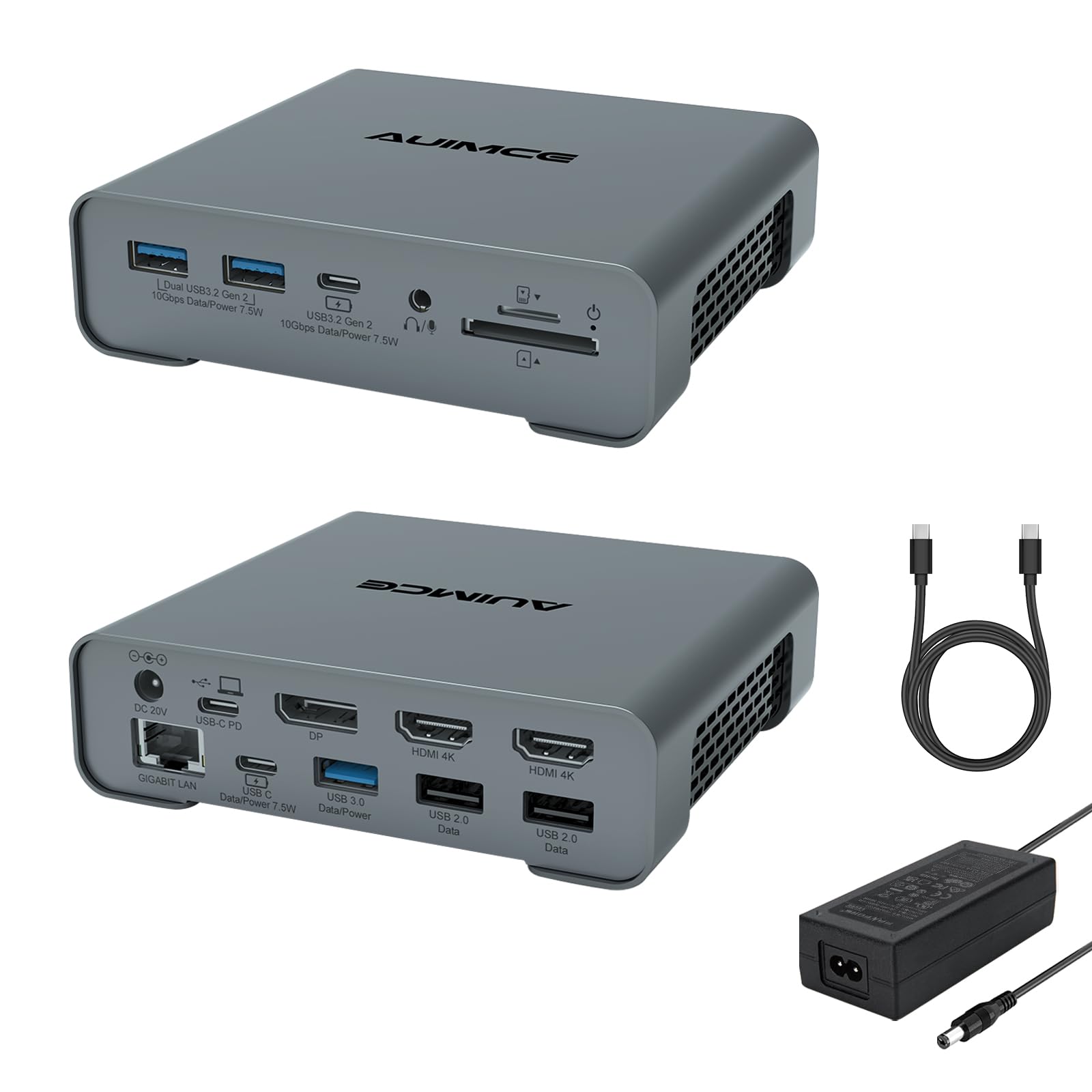 Docking Station USB-C Dual Monitor 16 in 1