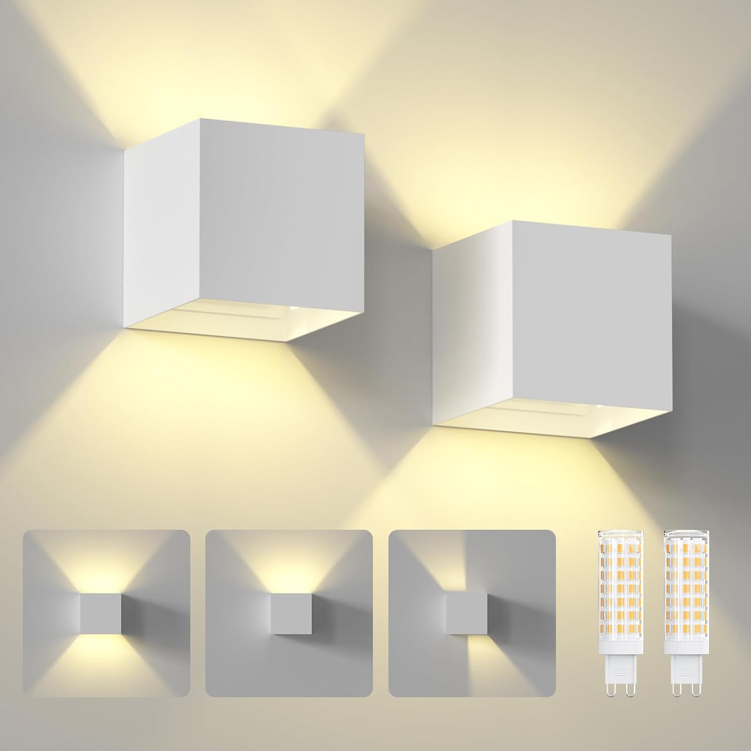 Applique da Parete Esterno/Interni LED IP65 con G9, 2 Pezzi - immagine 1