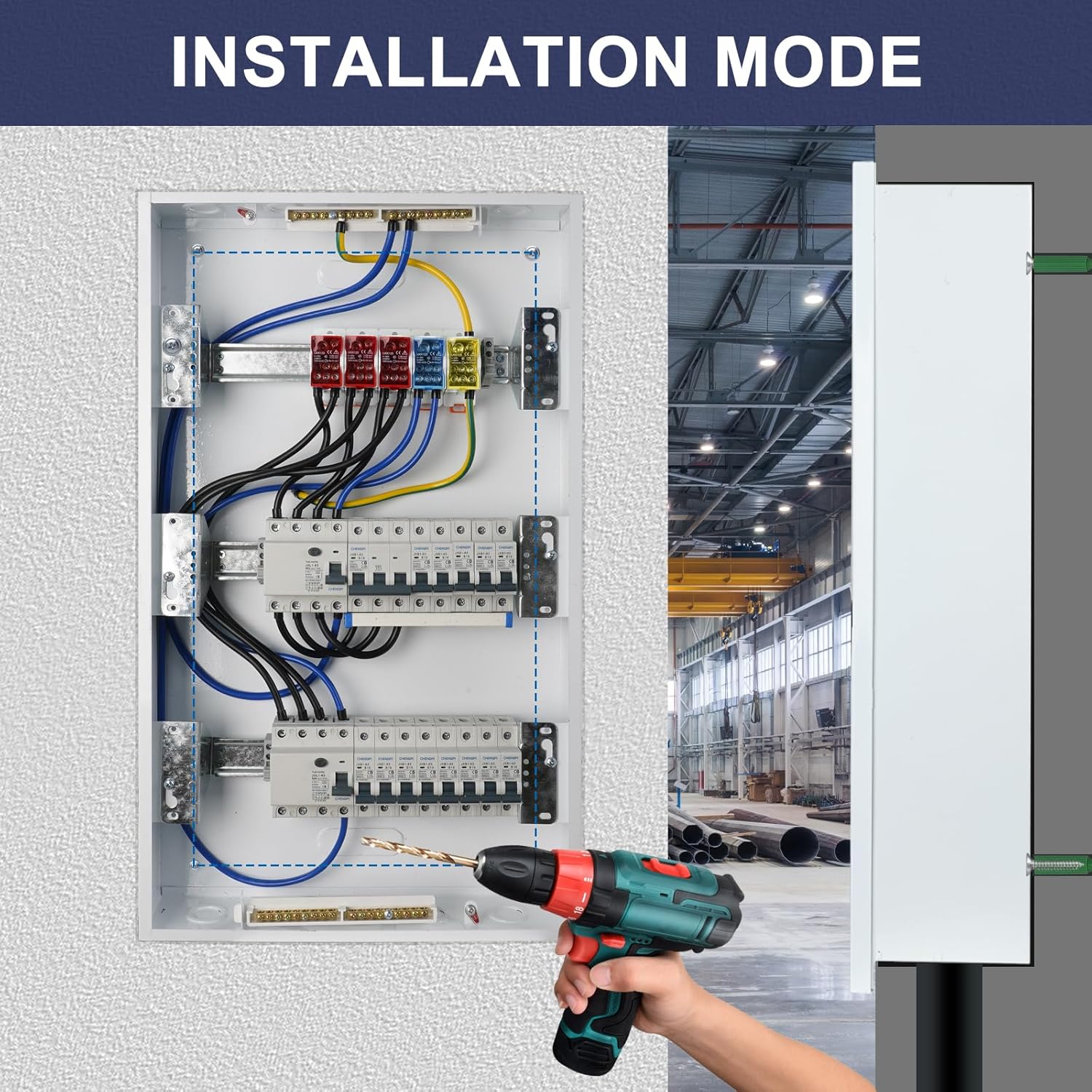 Chengpi Scatola Distribuzione 3 File con Interruttore Automatico - immagine 2