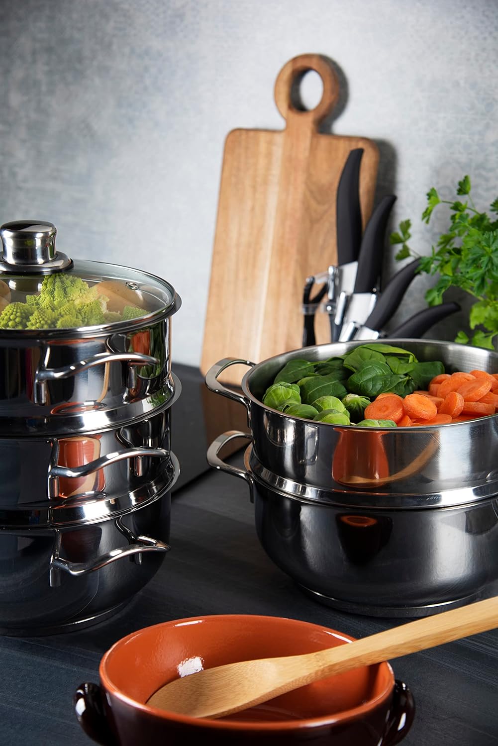 Excelsa Cooking Light Plus Vaporiera 2 Ripiani, Argento - immagine 3