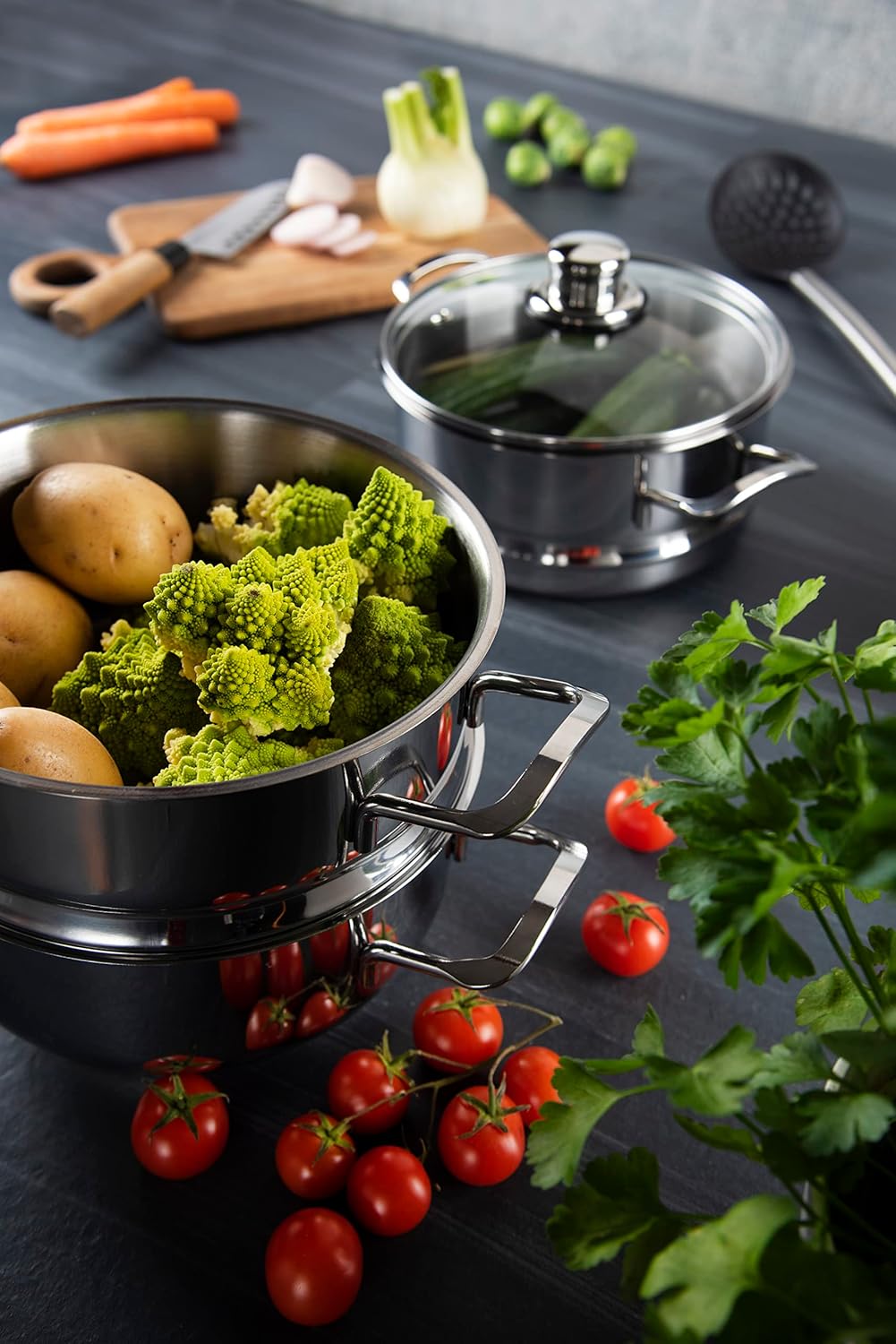 Excelsa Cooking Light Plus Vaporiera 2 Ripiani, Argento - immagine 4