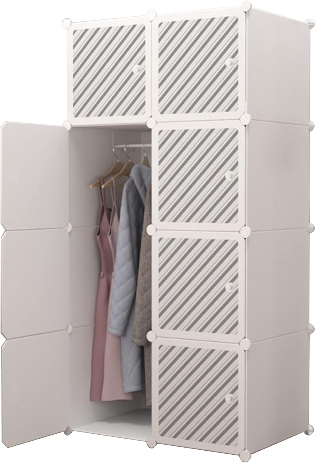 Xokotaki Armadio Componibile 8 Moduli, Bianco