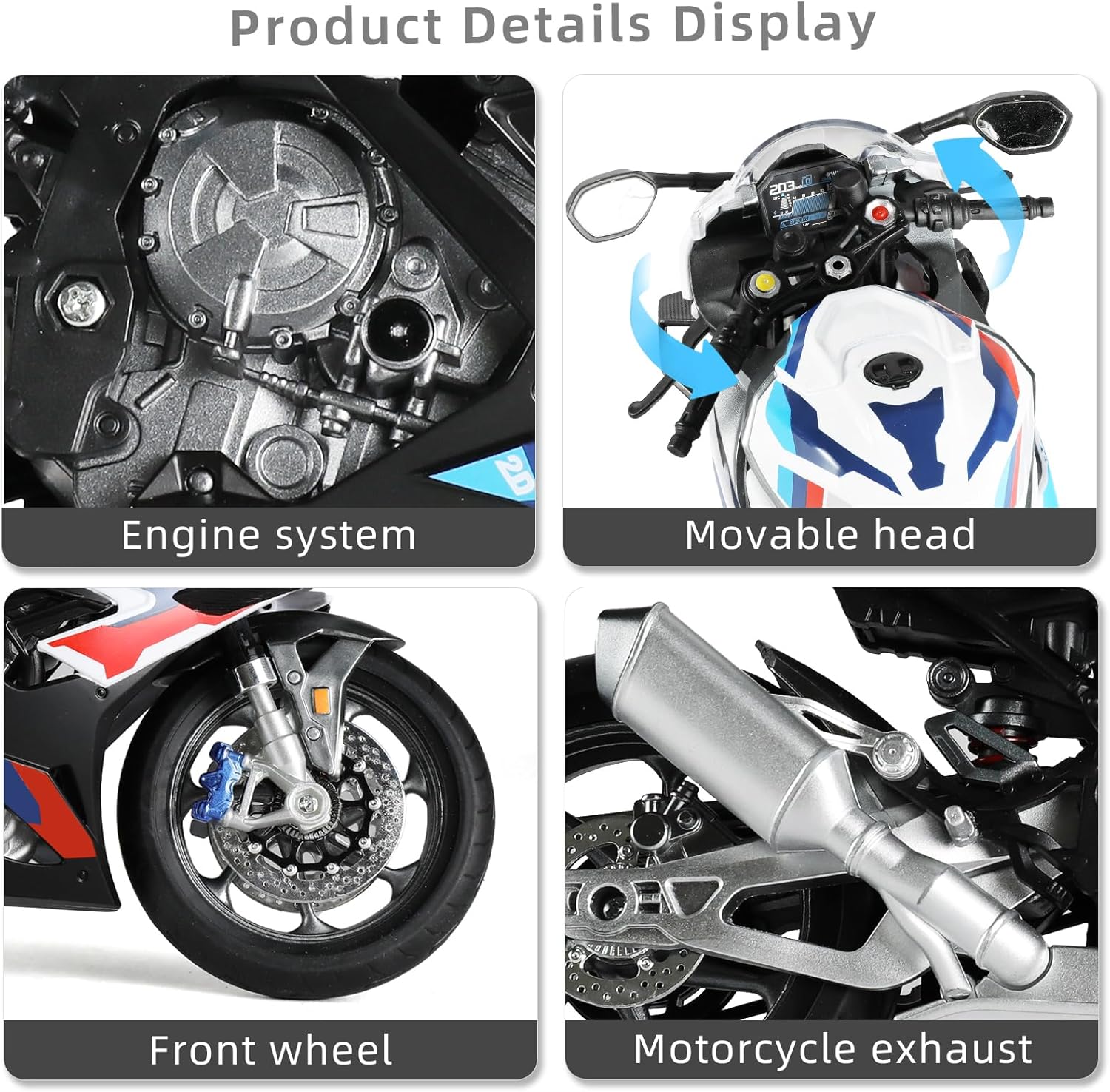 Risopen Modello Moto 1:9 Compatibile BMW M 1000RR - immagine 5