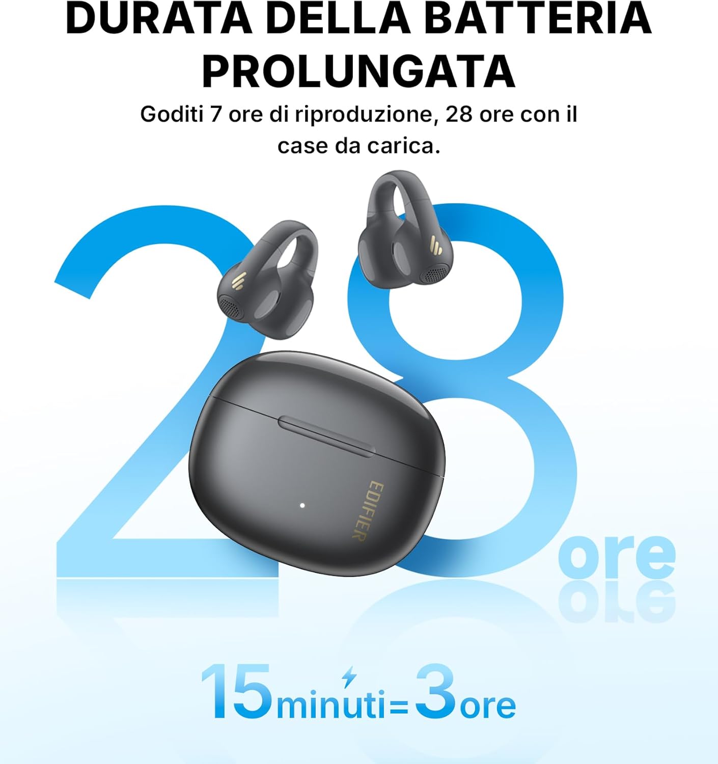Edifier R1 Auricolari Wireless Open-Ear Bluetooth 5.4, Grigio - immagine 3