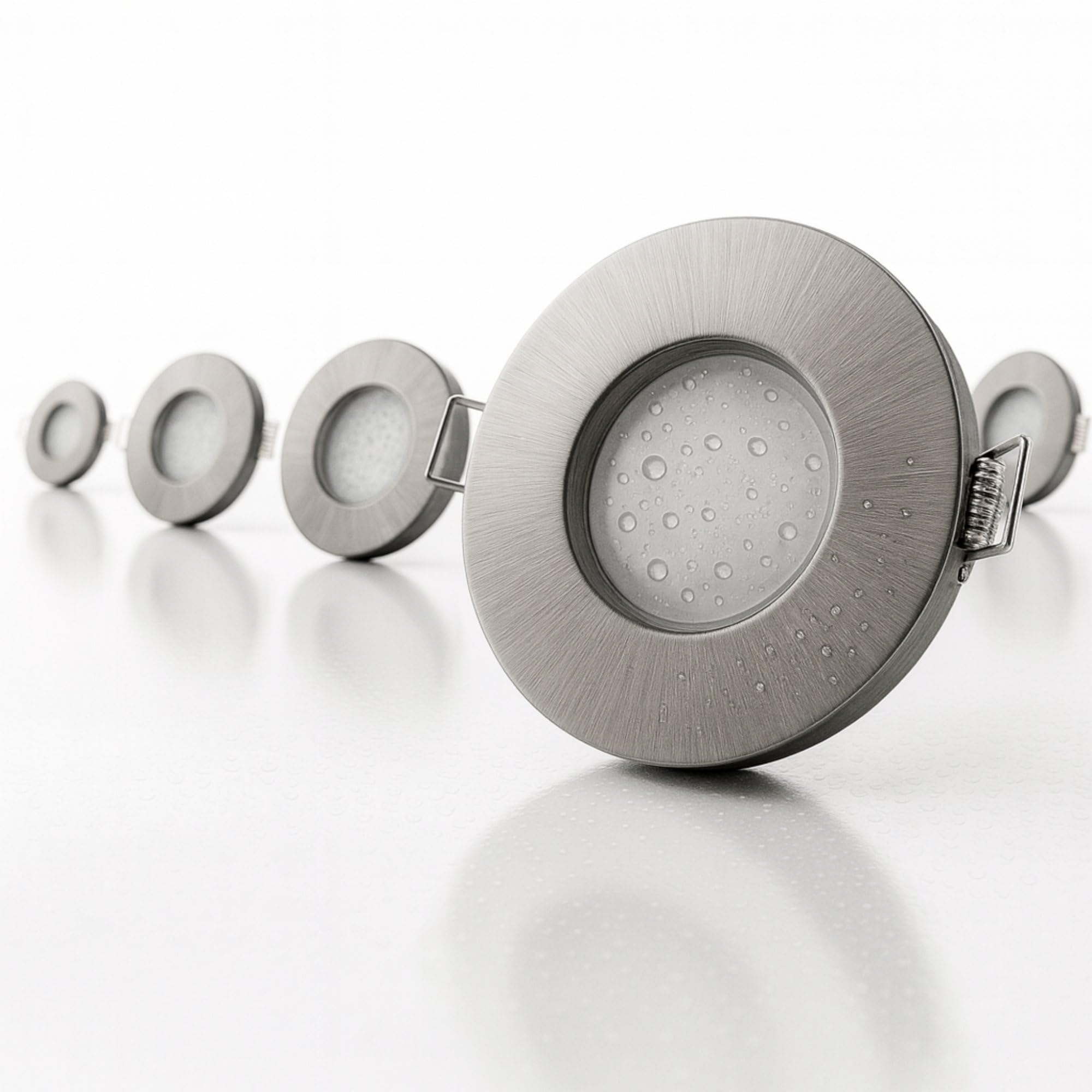 ADAKAT Confezione da 5 faretti in alluminio IP65, spazzolato