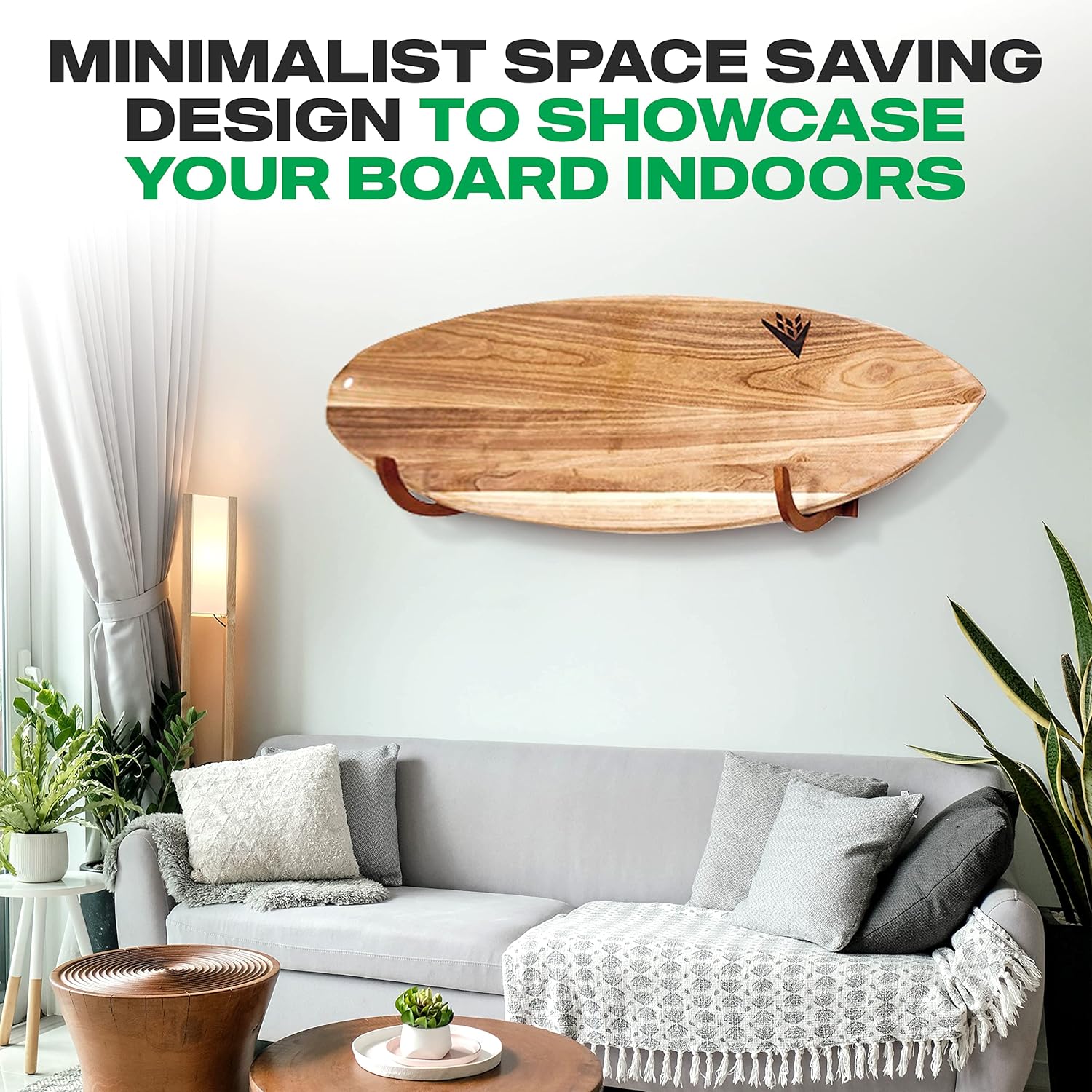 COR Surf Supporto da Parete per Surf in Bambù - immagine 4