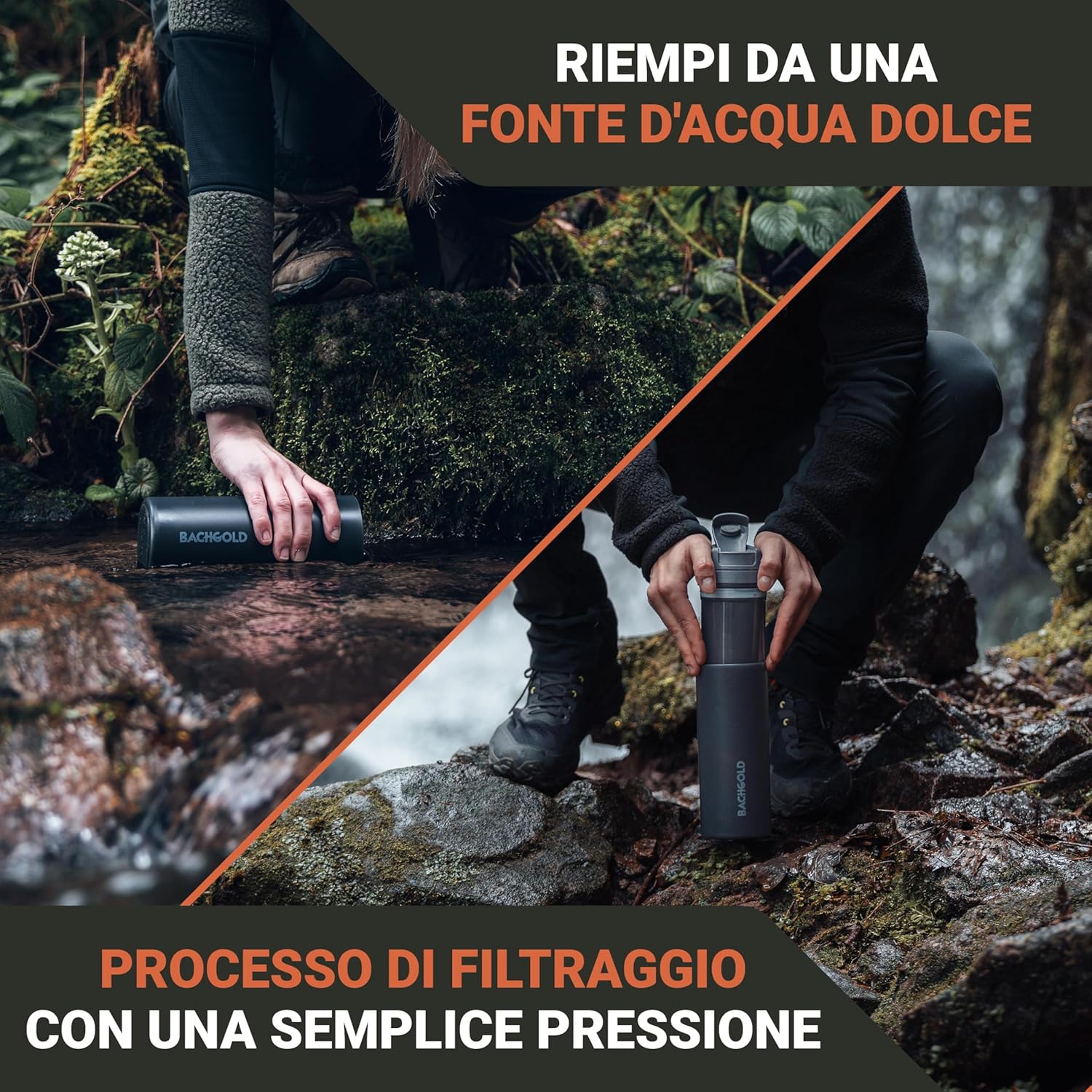 Bachgold® Borraccia Filtrante Outdoor 650ml - immagine 2