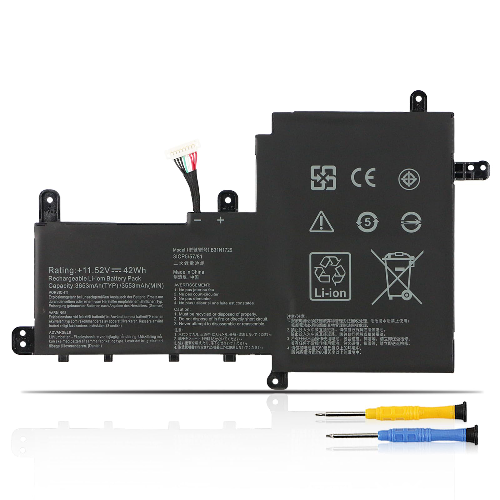 B31N1729 Batteria per Asus VivoBook S15 S530 X530