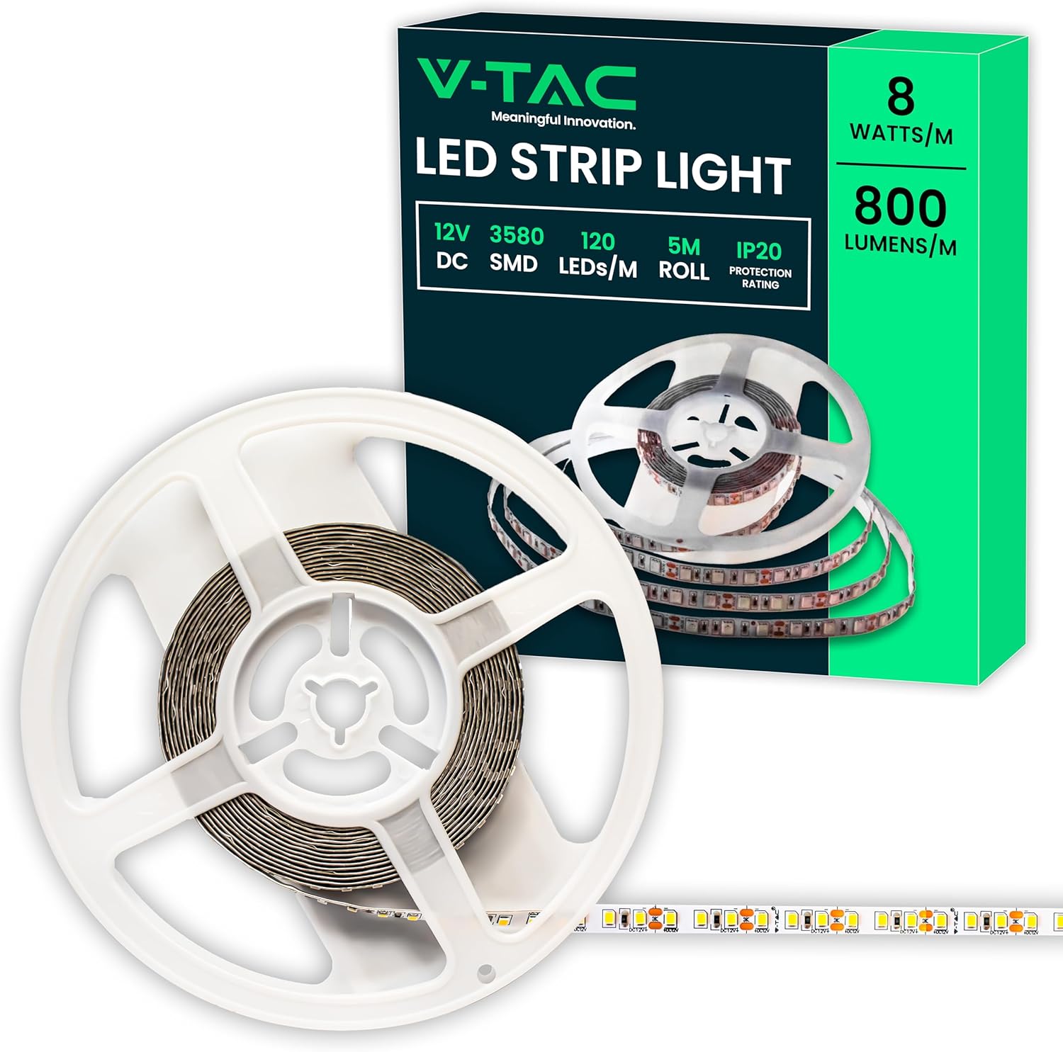 V-tac Striscia LED da Interno SMD 3528 8W - 5 Metri - immagine 1