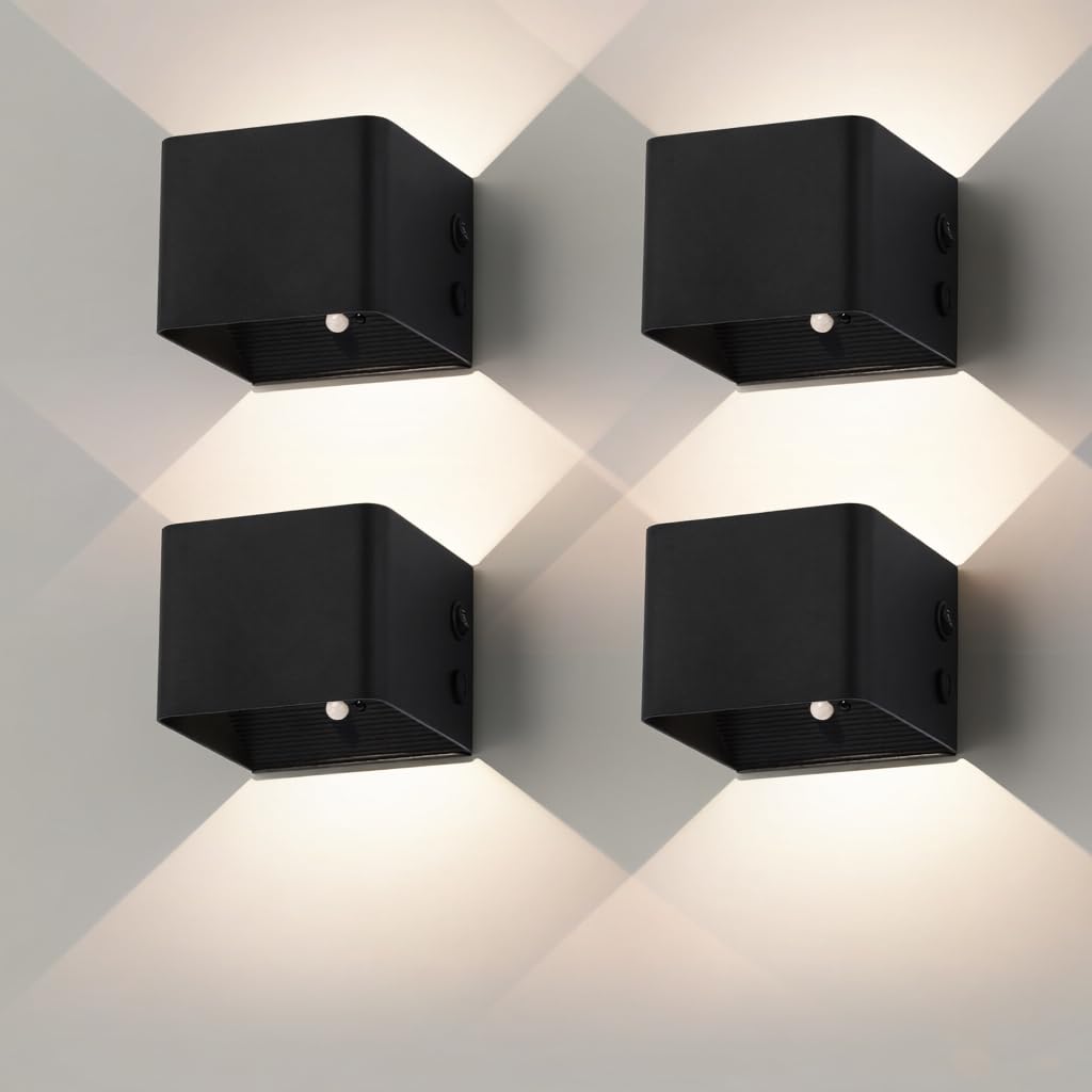 Mille Lucciole Applique da Parete Interno con Sensore, Nero