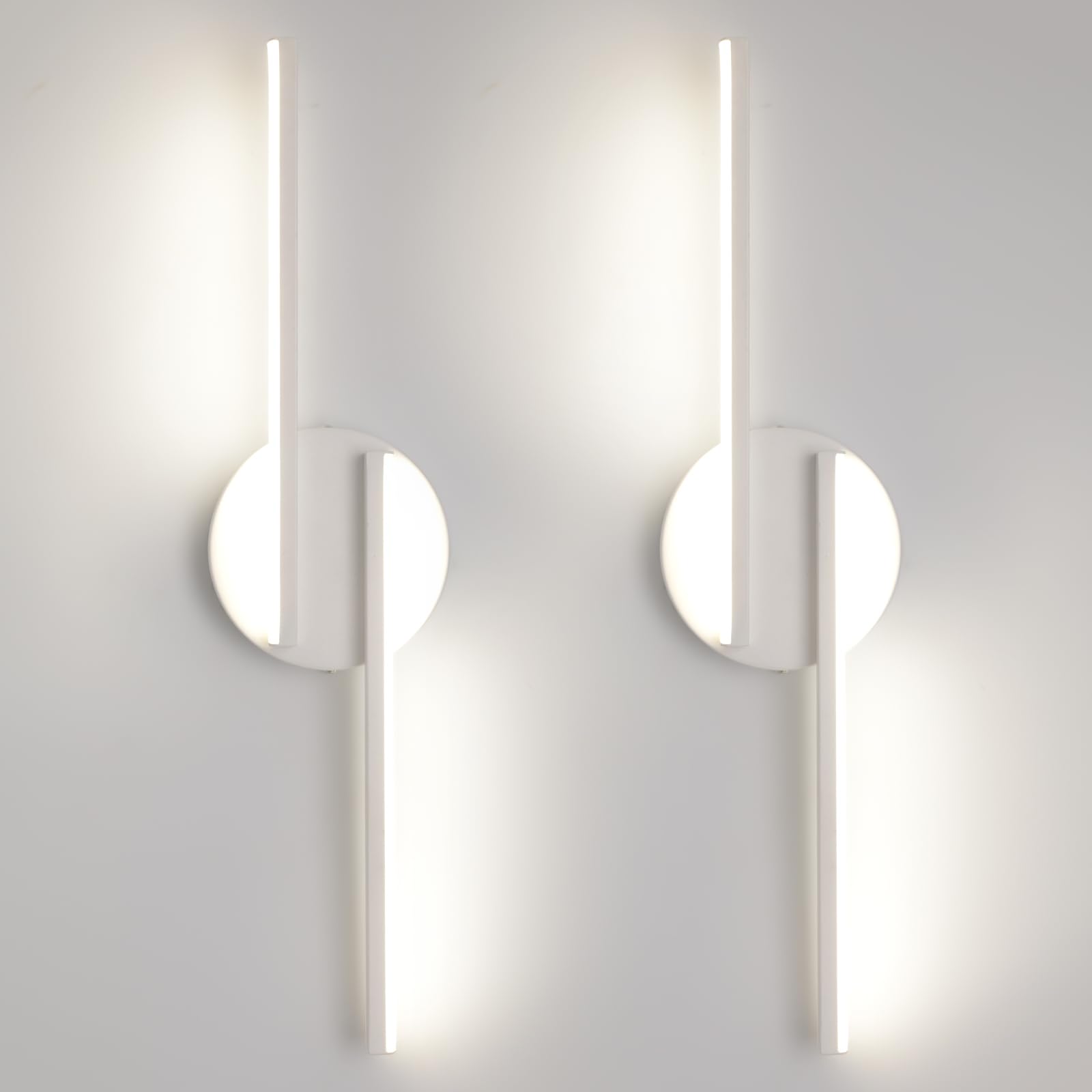 Fupe Applique da Parete Interno 12W, 2 Pezzi Bianco