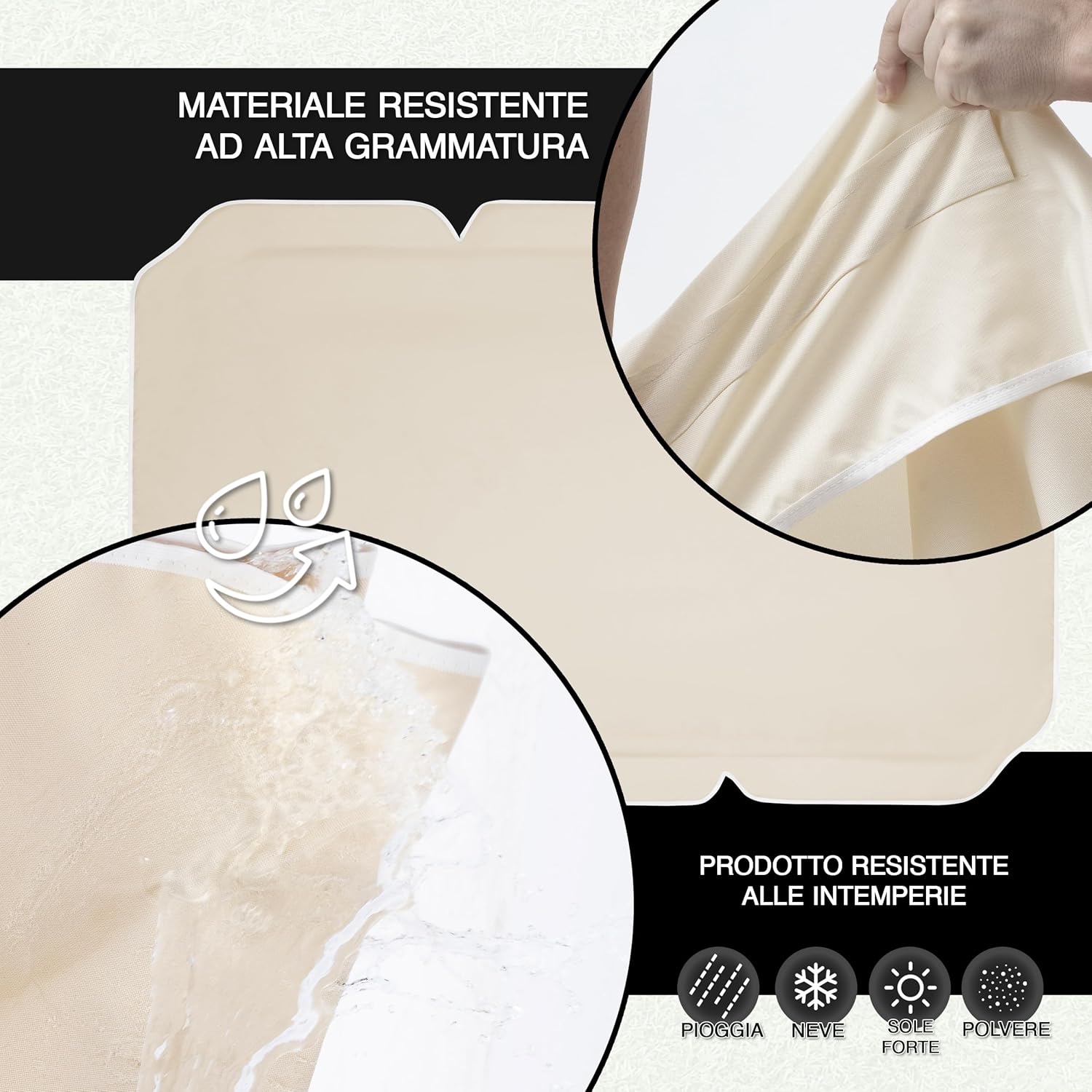 Gremex Copertura per Dondolo da Giardino 230 x 120, Ecru - immagine 1