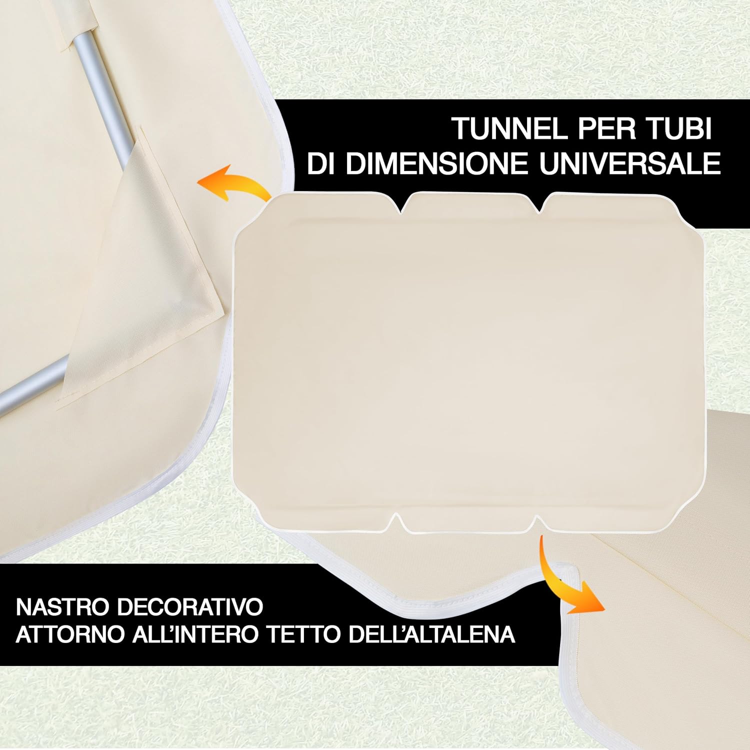 Gremex Copertura per Dondolo da Giardino 230 x 120, Ecru - immagine 2