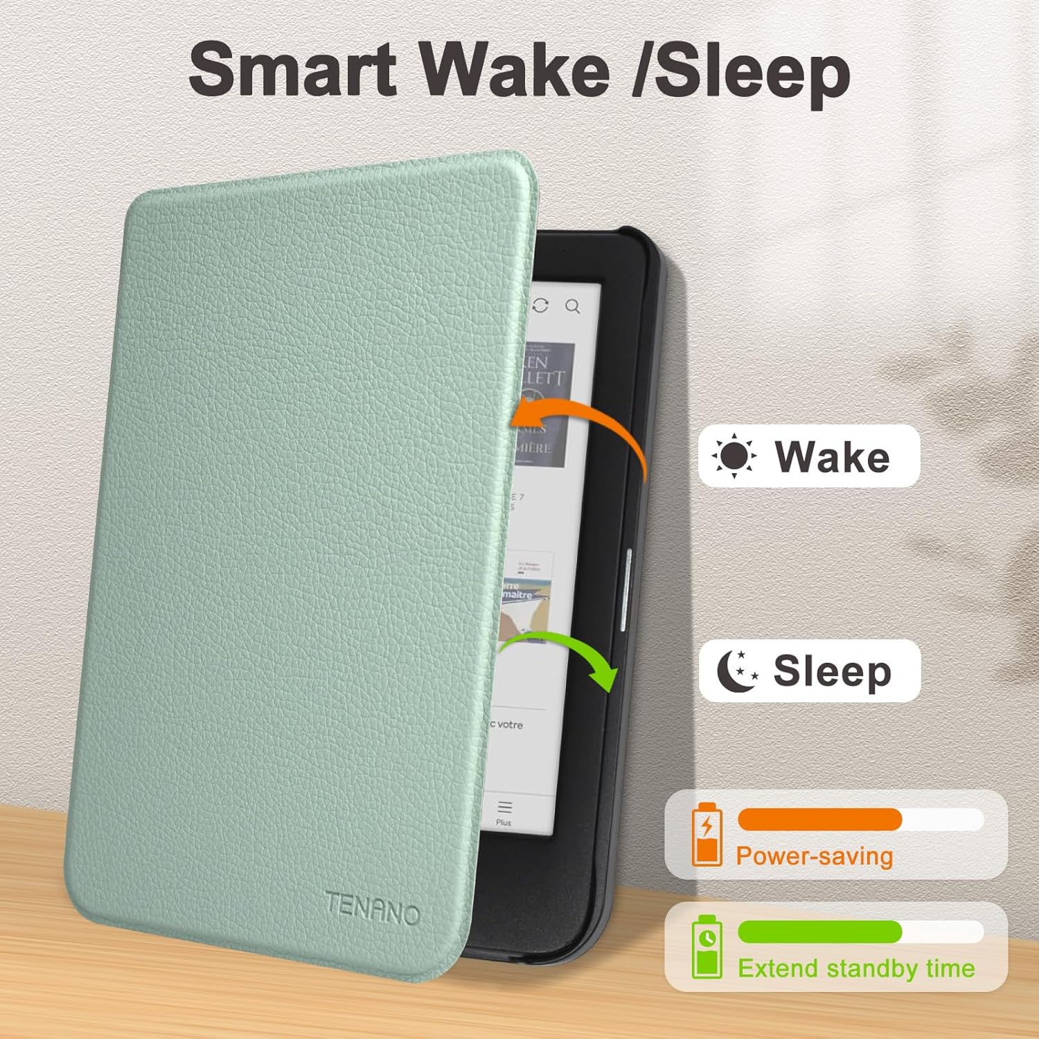 Tenano Custodia Protettiva per Kobo Clara Colour/BW/2E, Verde Agave - immagine 4