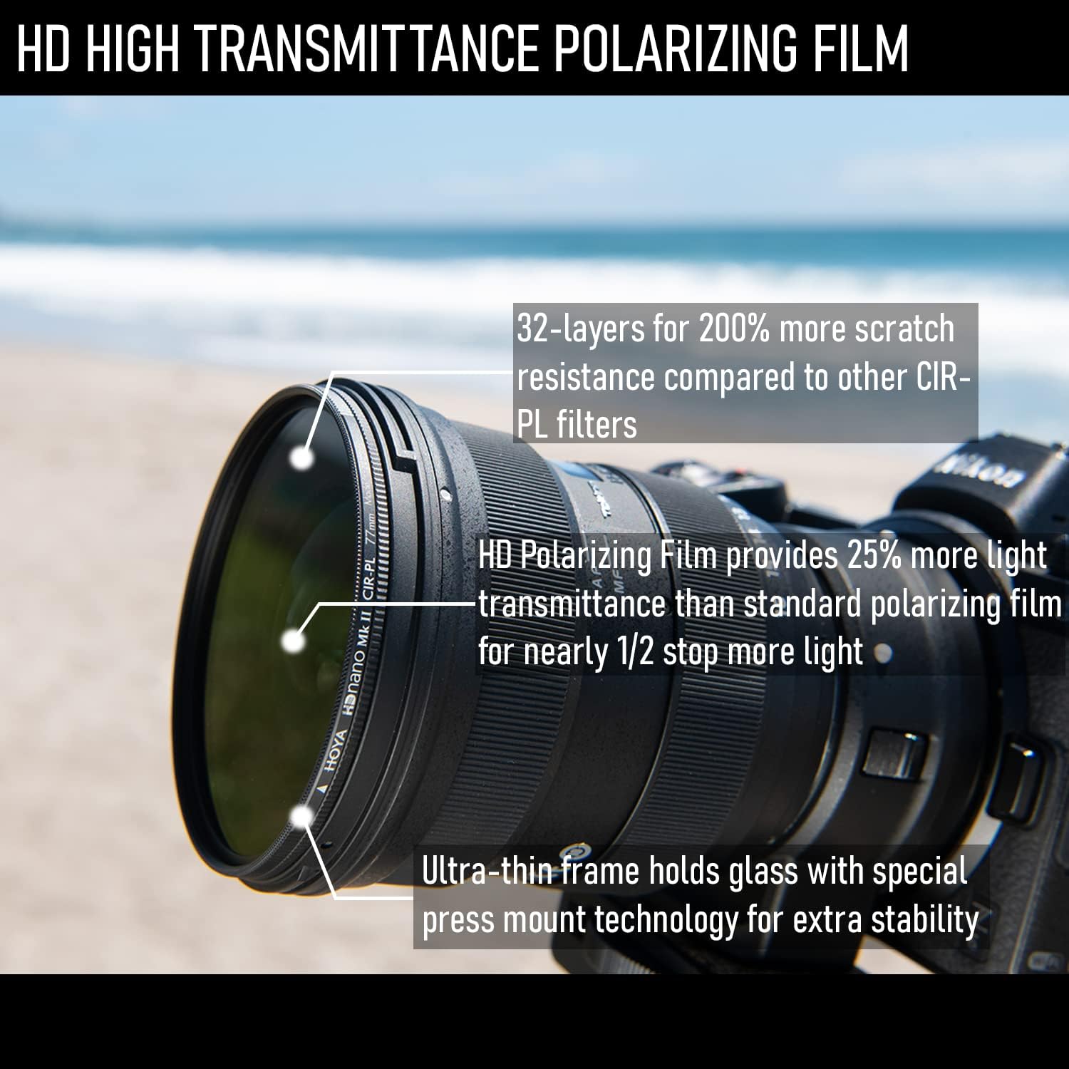 HOYA Circular Polarizing filter HD Nano MkII ø62mm - immagine 4