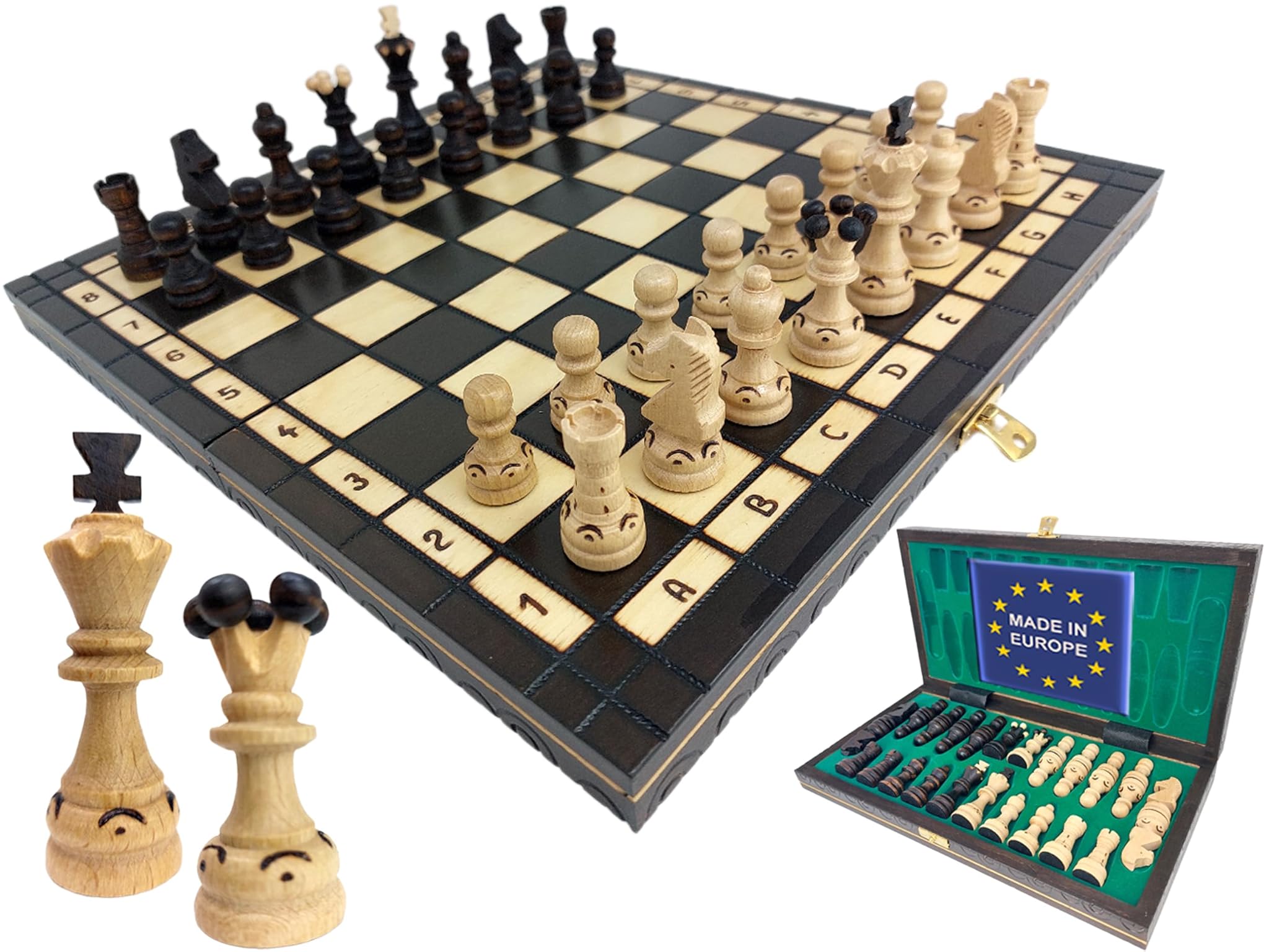 Set di Scacchi Pearl 34x34cm - Scacchiera di Legno