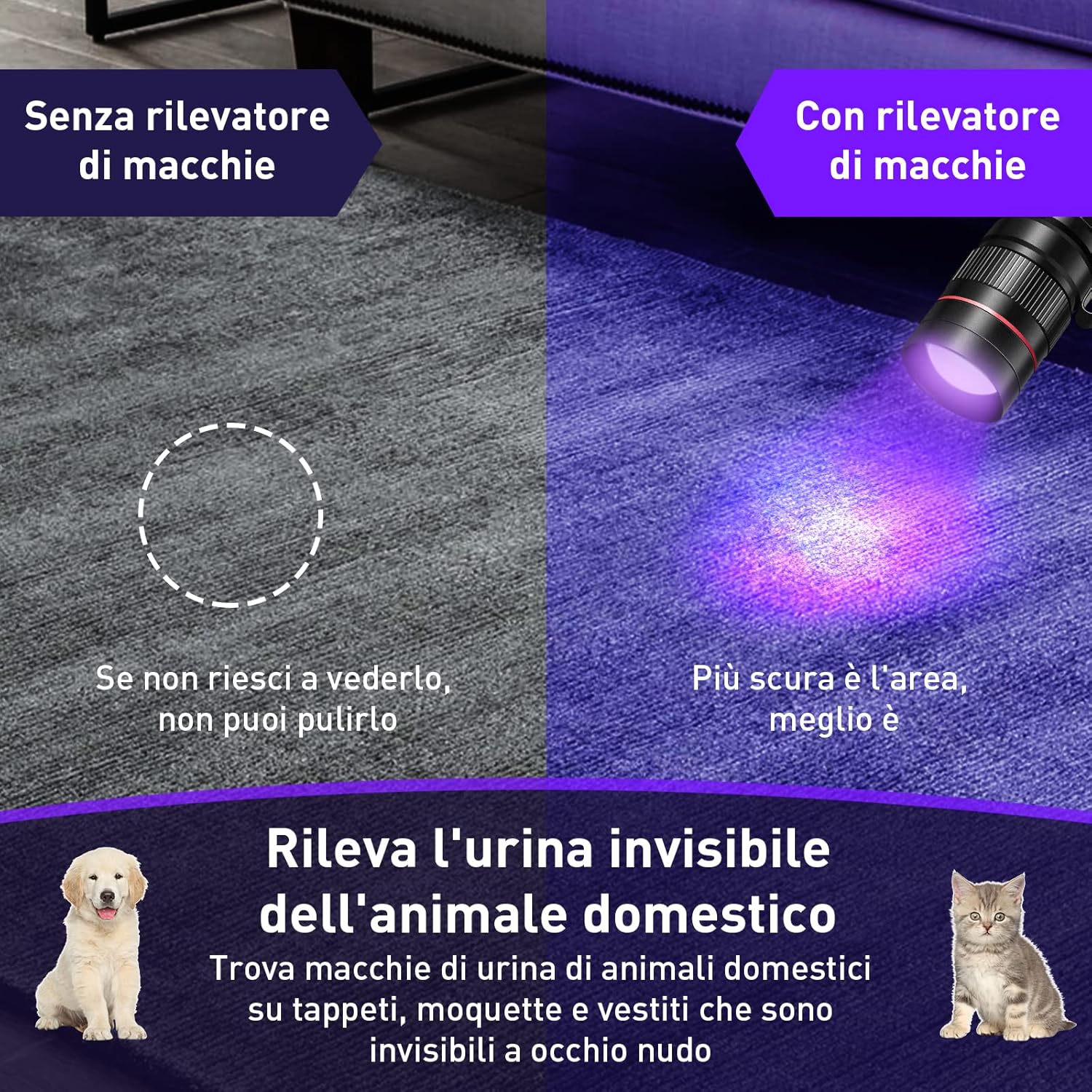 Eletorot Torcia UV 395 NM Ultravioletti Zoomable - immagine 2