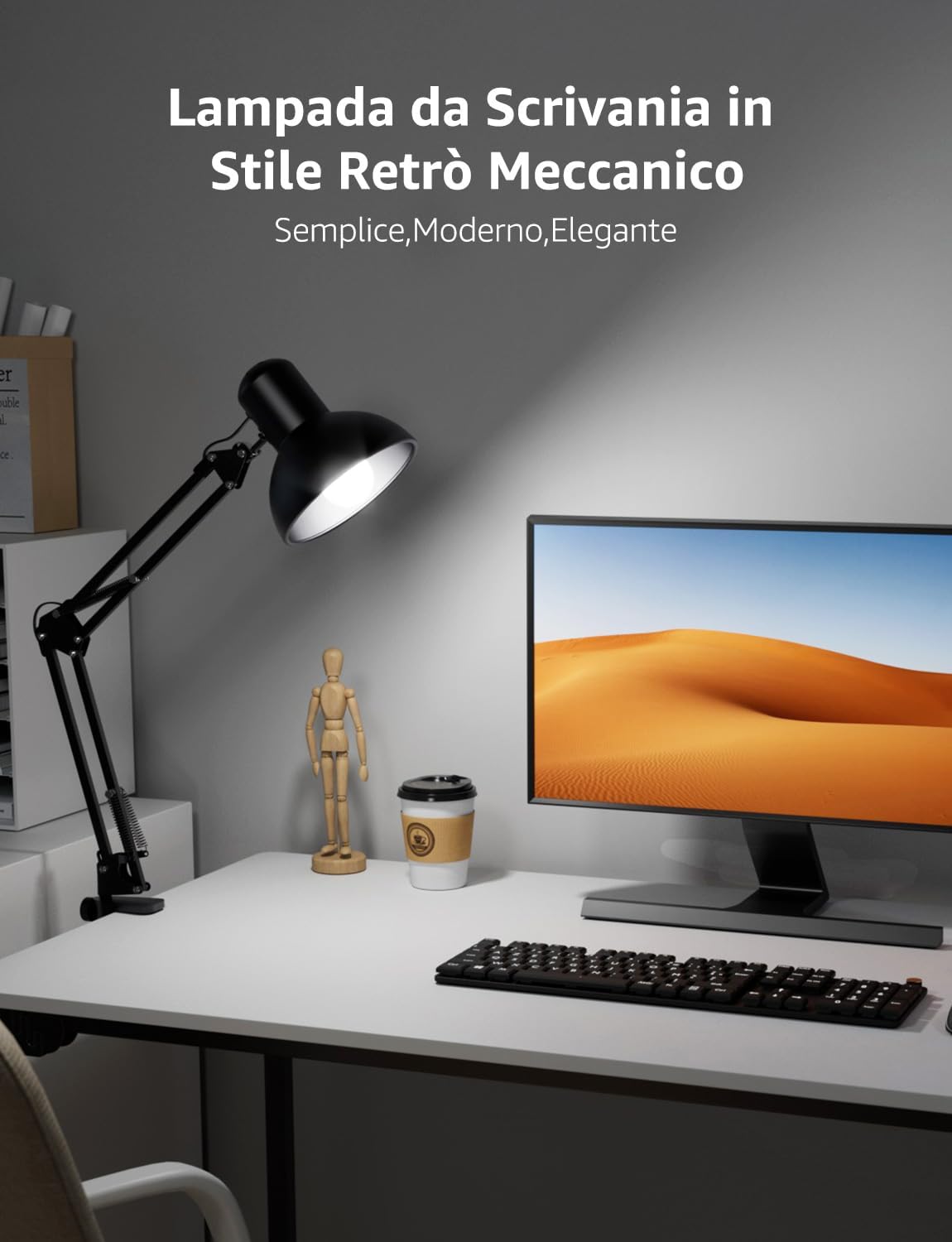 Lepro Lampada Scrivania LED con Clip, Nero - immagine 3