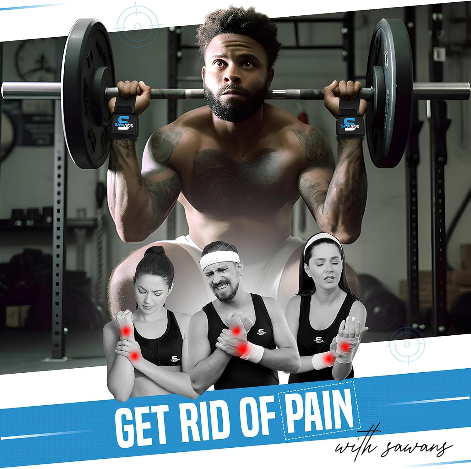 Supporto Polso Fitness con Chiusura a Strappo - immagine 4