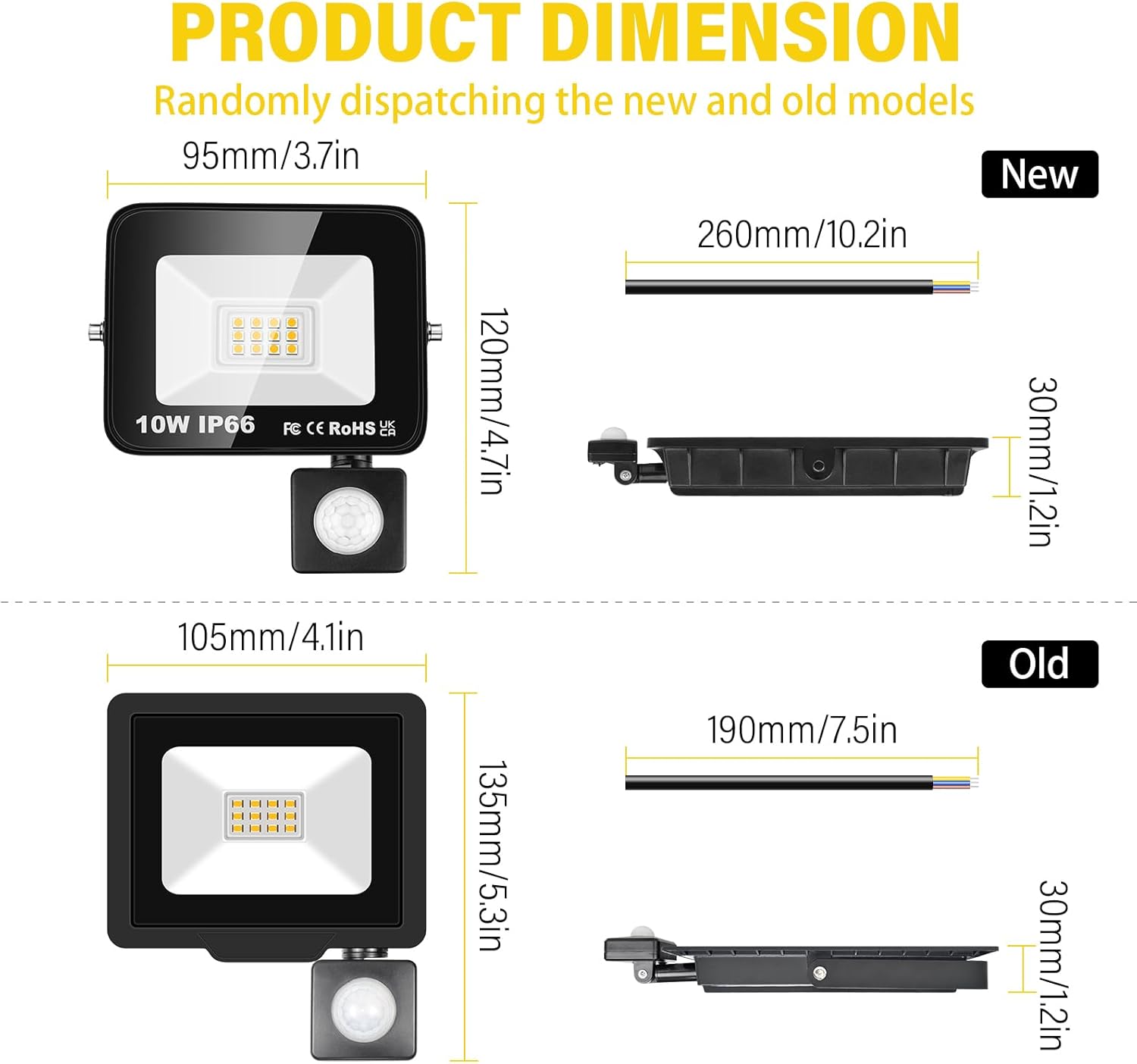 Faretto LED da Esterno 10W con Sensore di Movimento - immagine 2