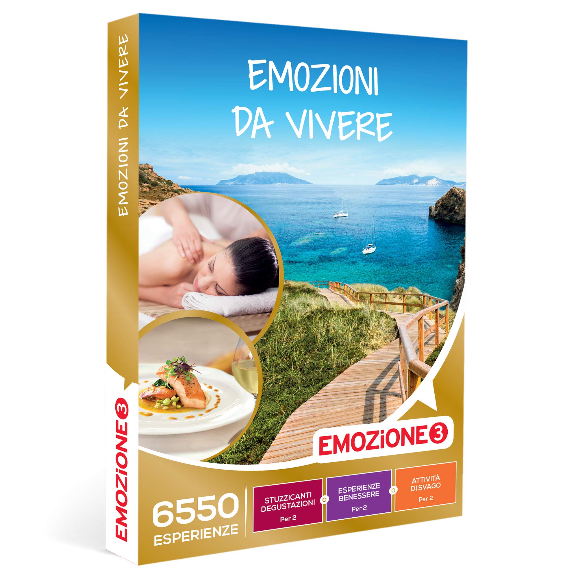 Emozione3 - Cofanetto regalo Emozioni da vivere - Idea regalo originale - Un'esperienza benessere, enogastronomica o di svago per 1 o 2