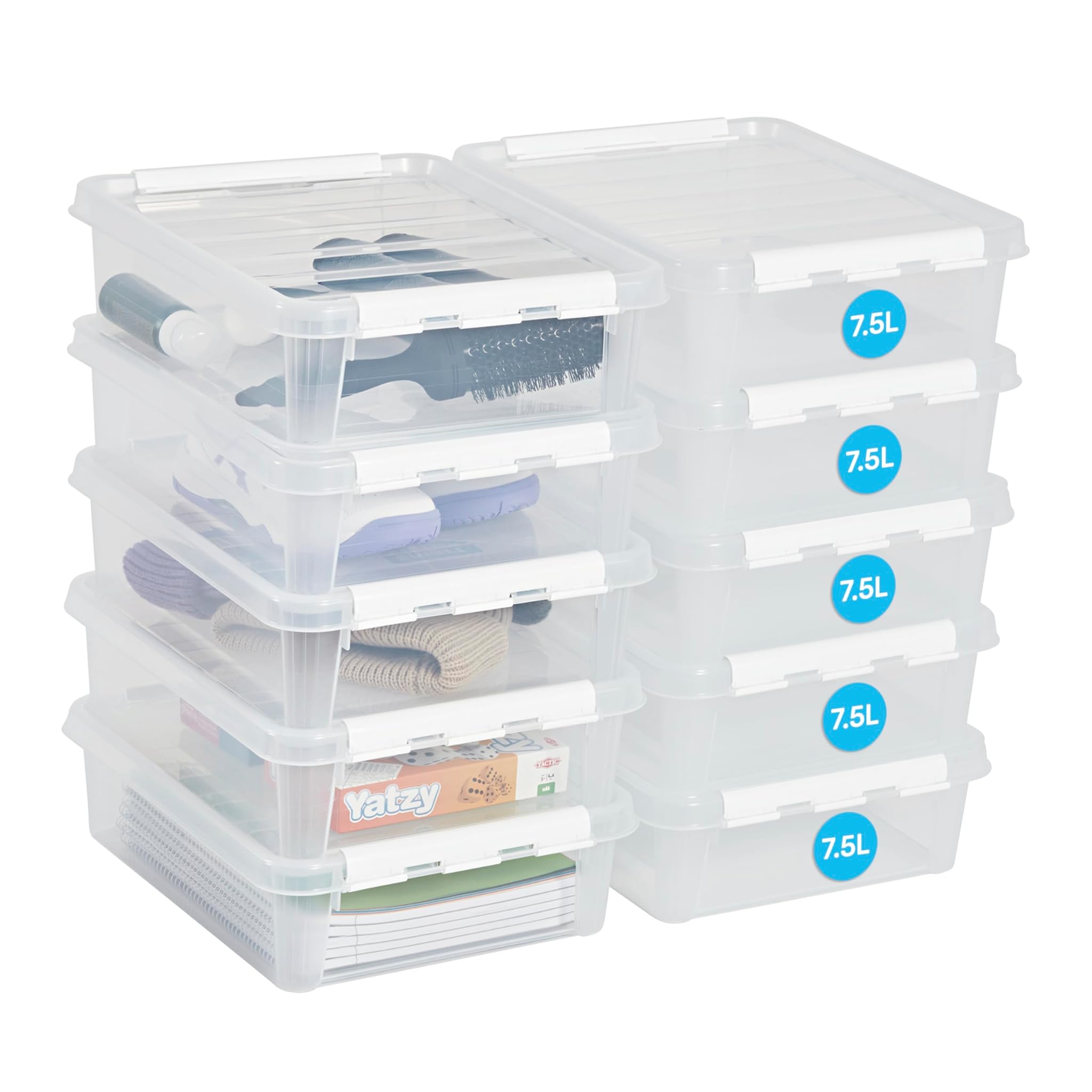 Smartstore Scatole Stoccaggio Plastica 7.5L con Coperchi - Set 10