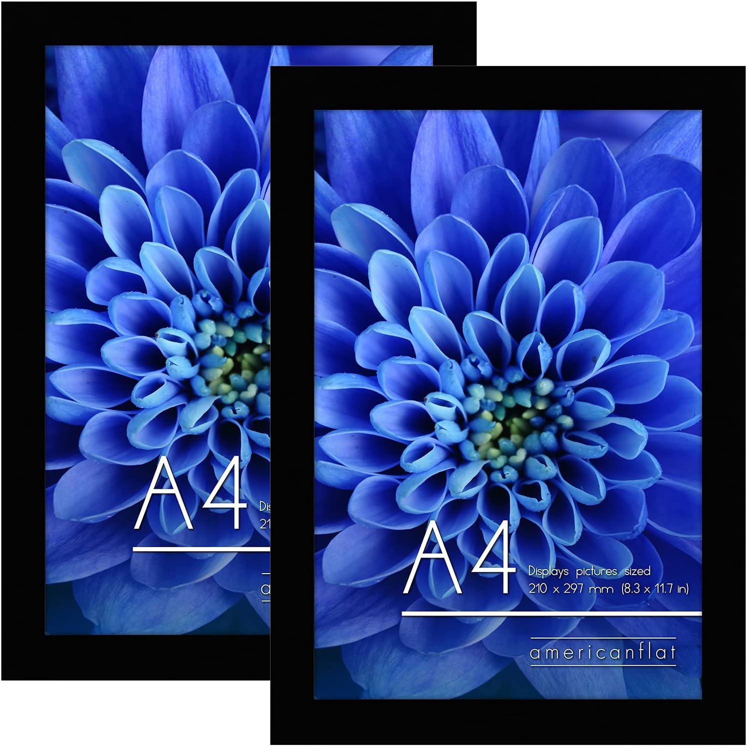 Americanflat Cornice A4 Nera in Legno MDF (Confezione da 2) - immagine 1