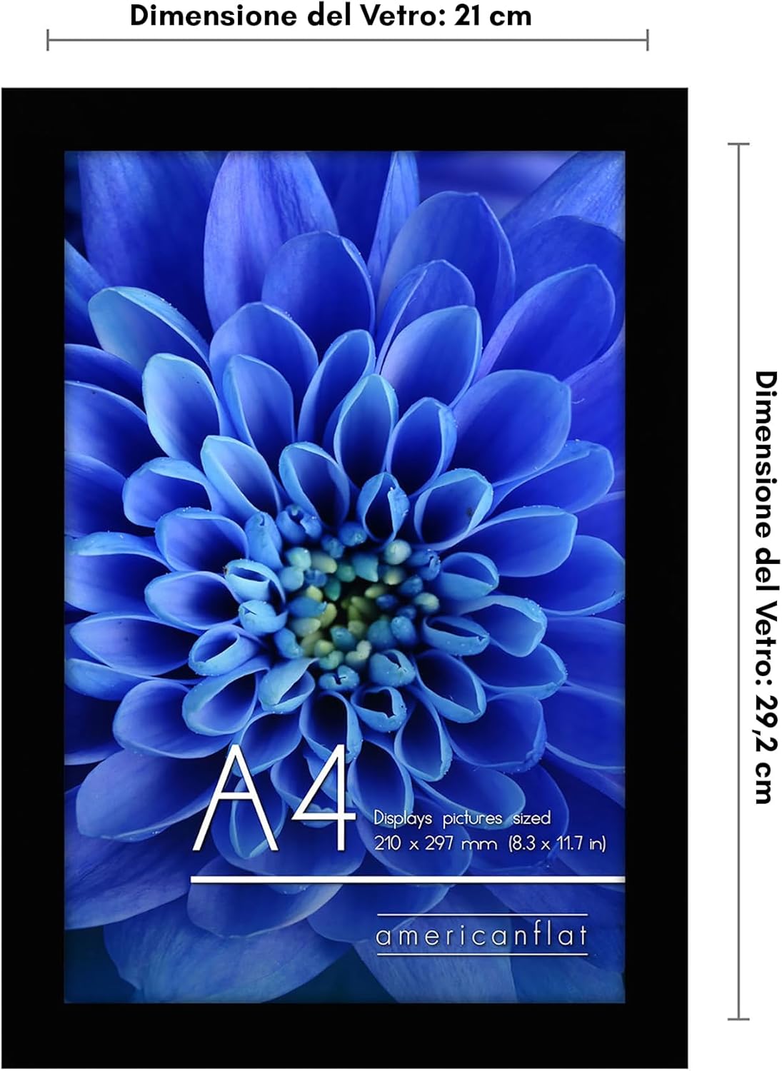 Americanflat Cornice A4 Nera in Legno MDF (Confezione da 2) - immagine 2