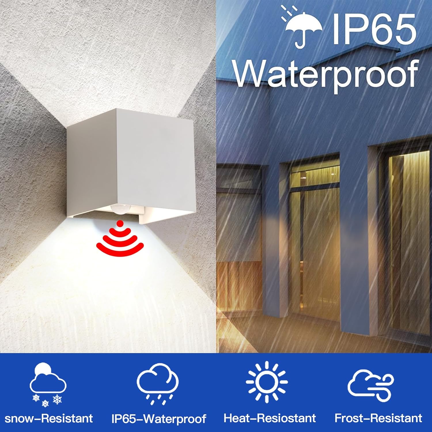 Applique da Parete Esterno/Interno con Sensore 2 Pezzi - immagine 4