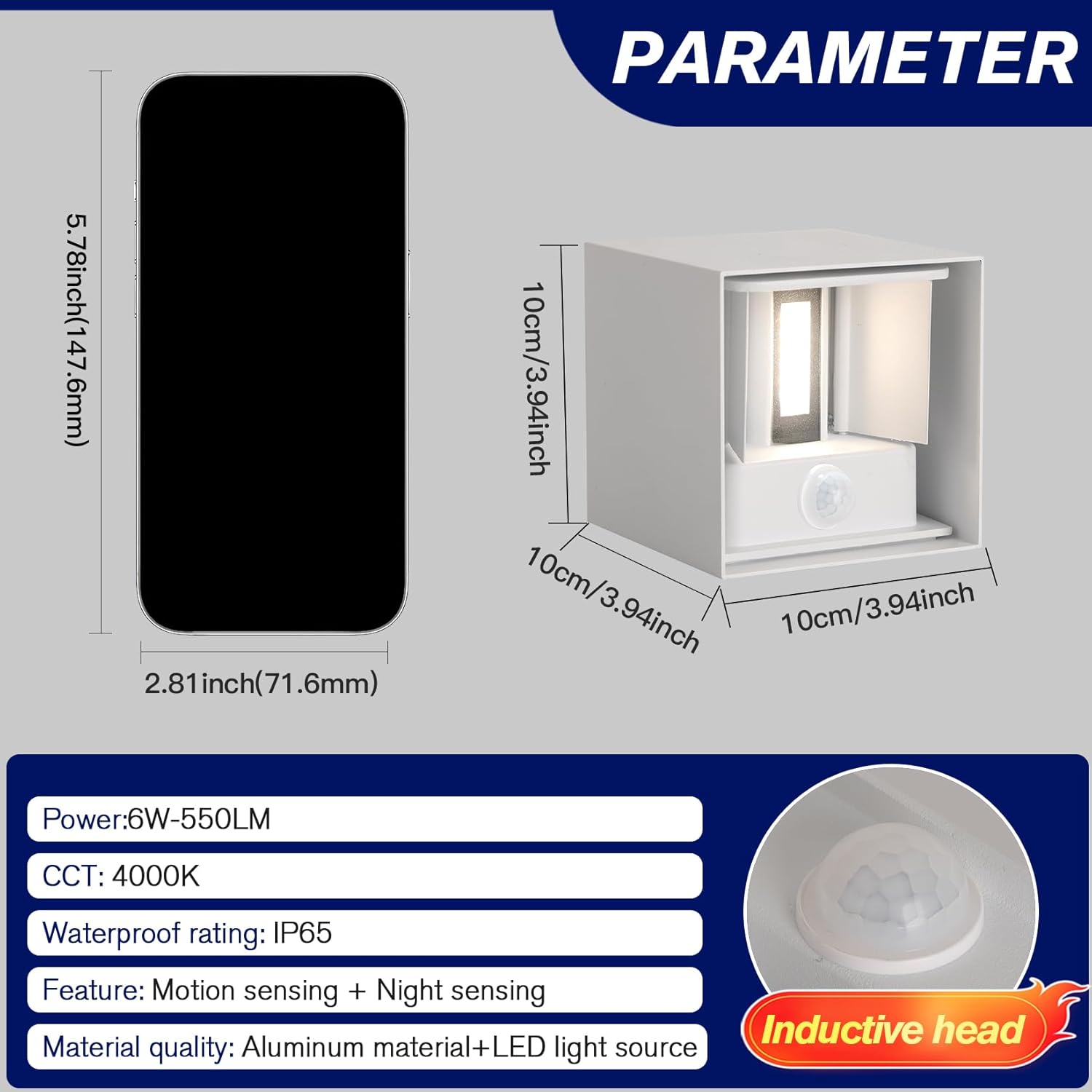 Applique da Parete Esterno/Interno con Sensore 2 Pezzi - immagine 5