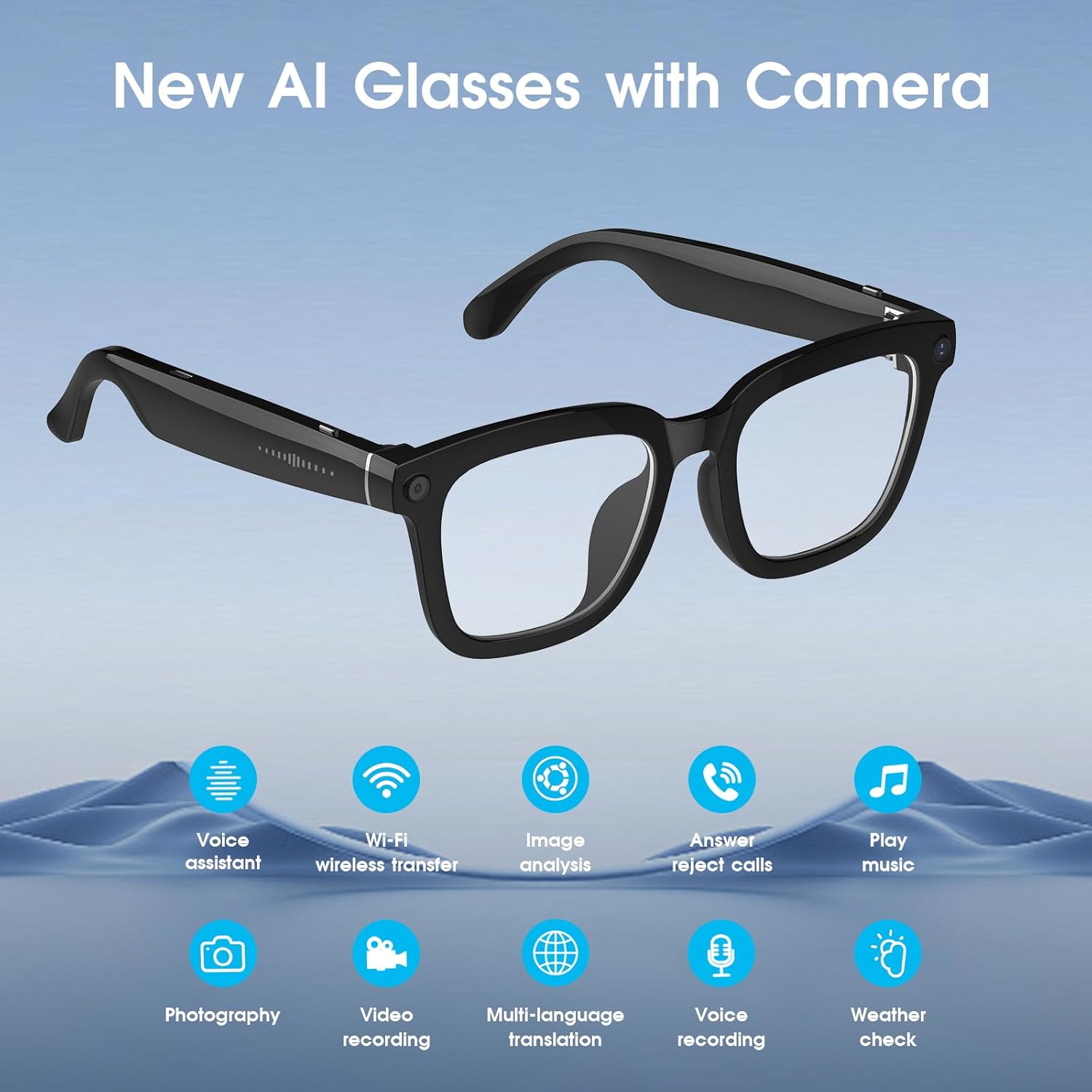 AI Smart Glasses HD 1200P Camera 8MP - immagine 3