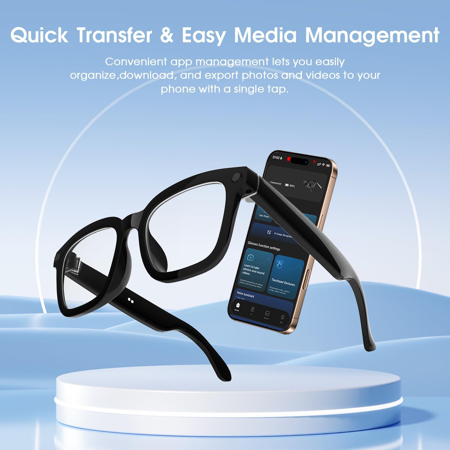 AI Smart Glasses HD 1200P Camera 8MP - immagine 6