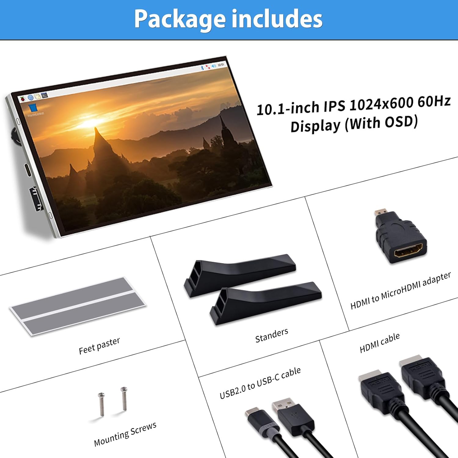 Geeekpi 10.1 Inch LCD Screen per Raspberry Pi - immagine 9