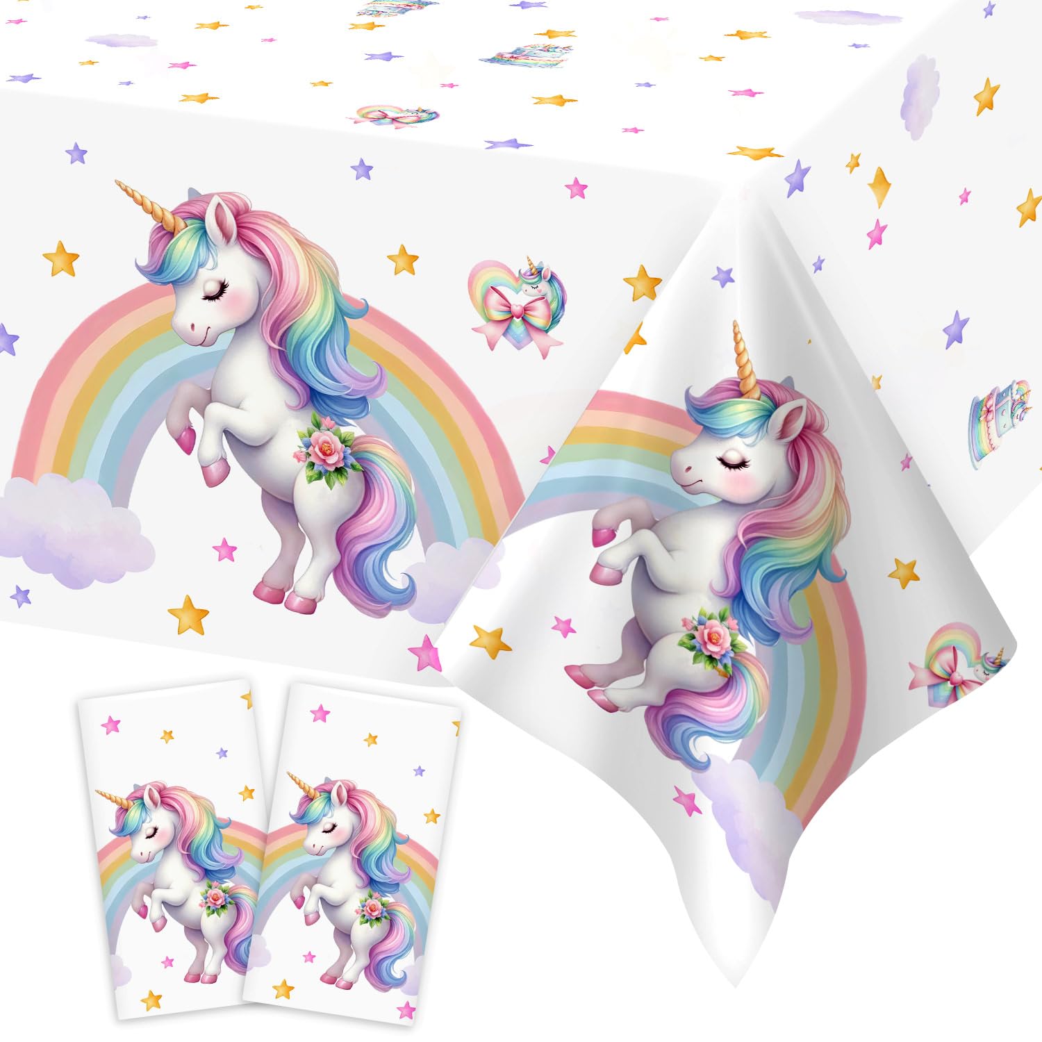Tovaglia Unicorno per Compleanno Bambina 137x274 cm