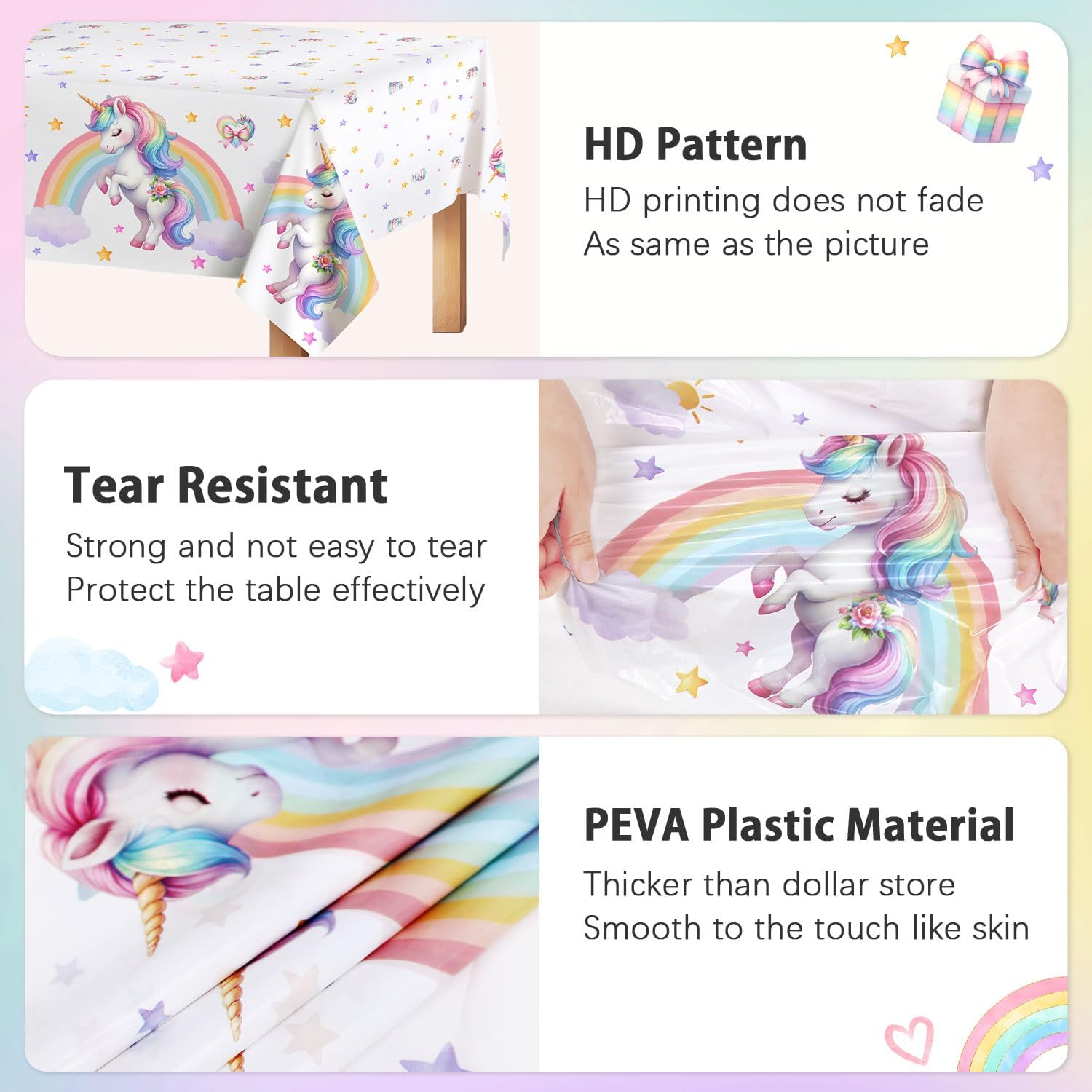 Tovaglia Unicorno per Compleanno Bambina 137x274 cm - immagine 7