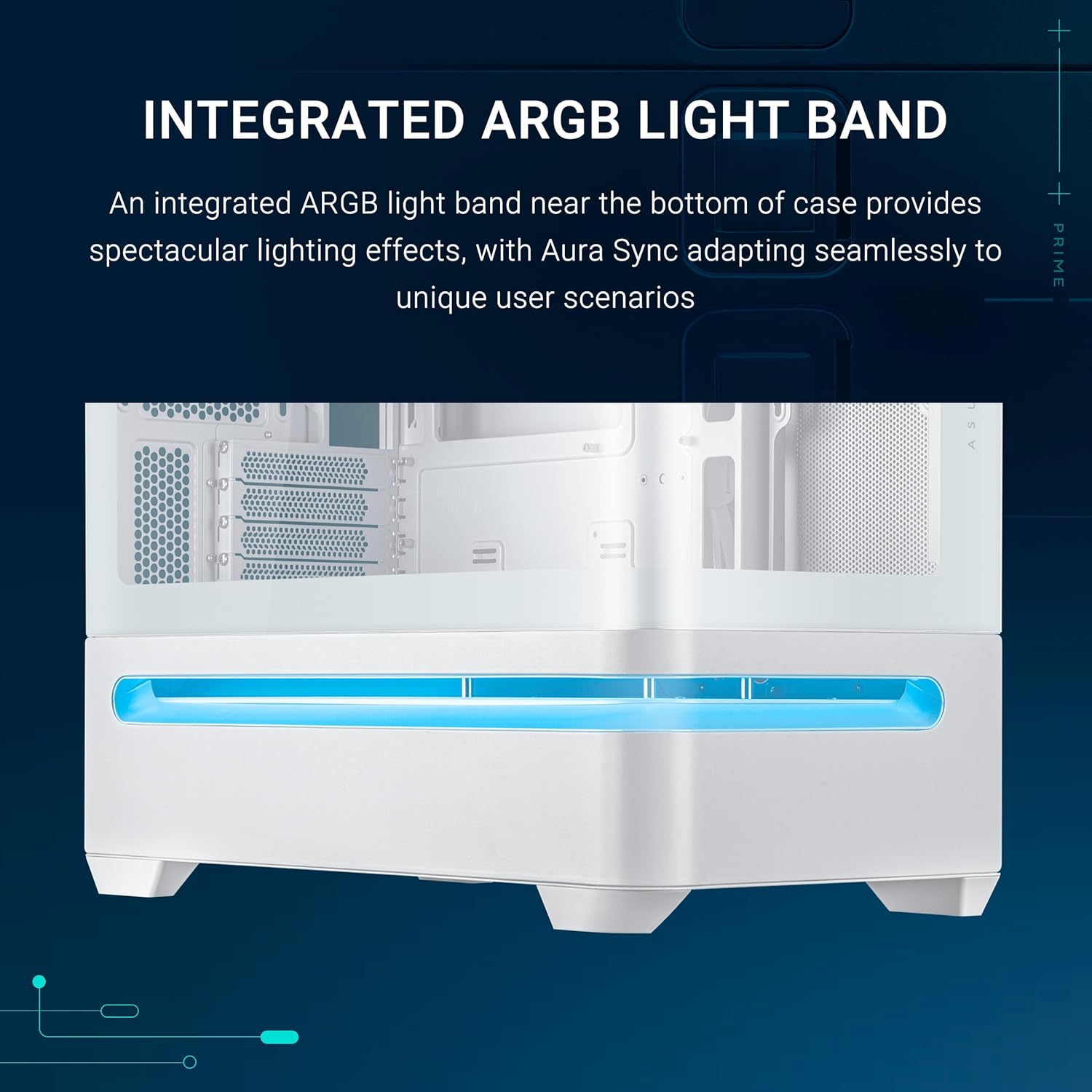 Asus Prime AP202 ARGB - Case mATX Bianco - immagine 4