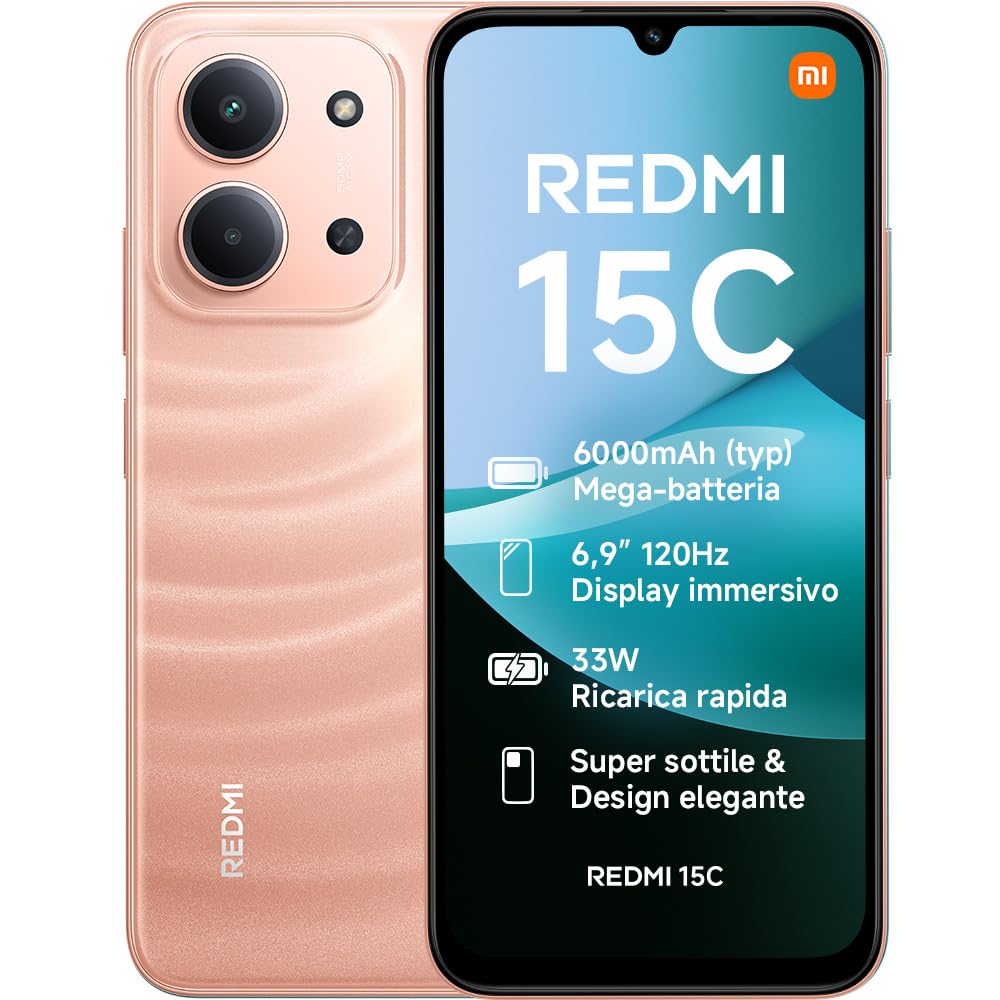 Xiaomi Redmi 15C - Smartphone 4+256GB Arancione